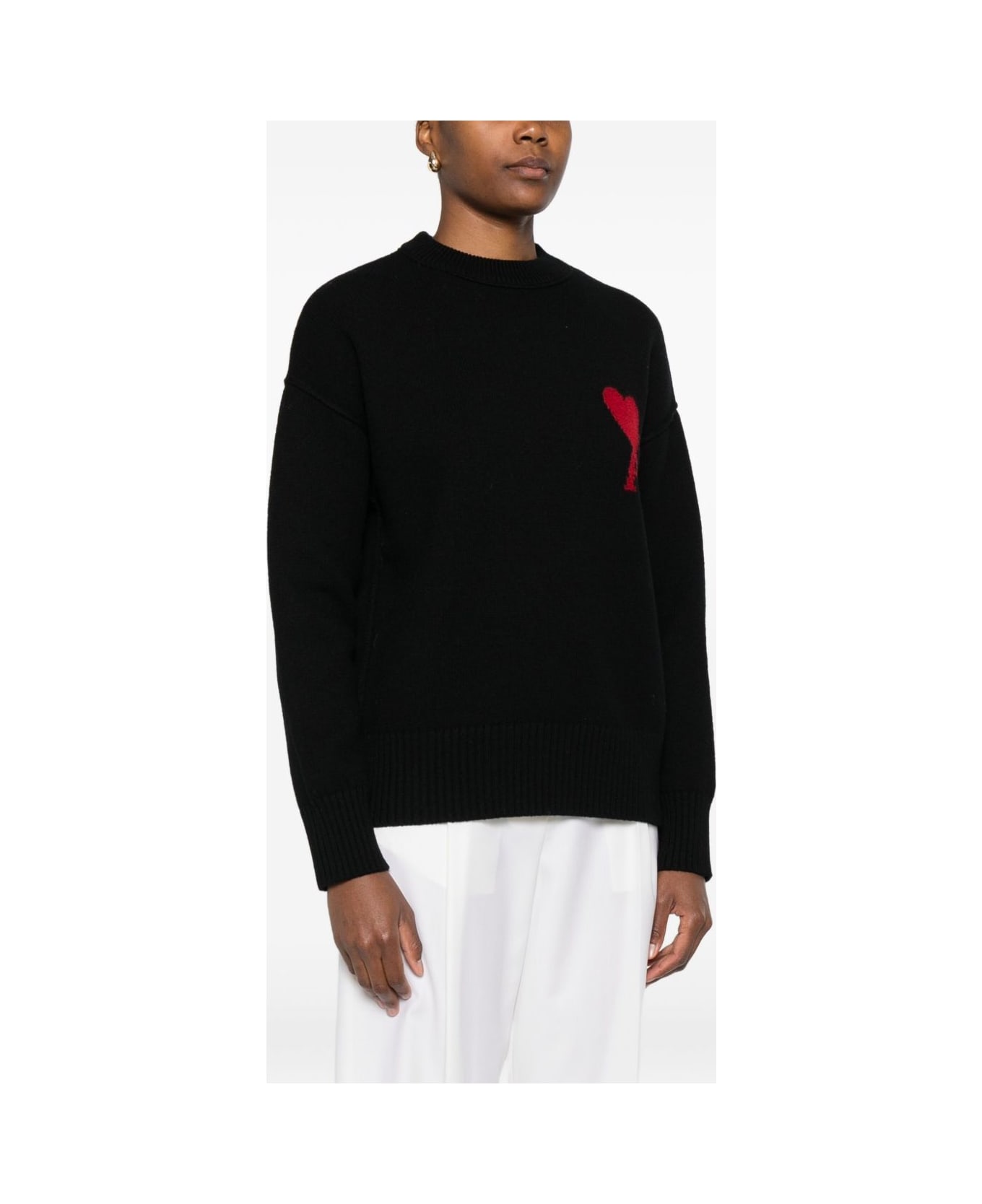 Ami Alexandre Mattiussi Ami De Coeur Wool Cardigan - Black