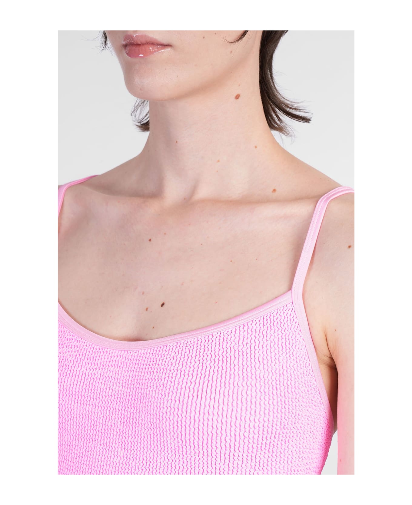 Hunza G Pamela Swim Beachwear In Rose-pink Polyamide - rose-pink