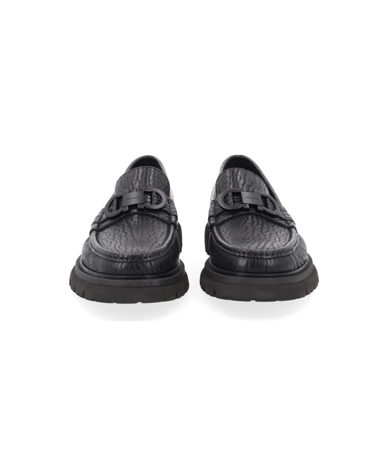 Ferragamo Moccasin "gancini" - BLACK