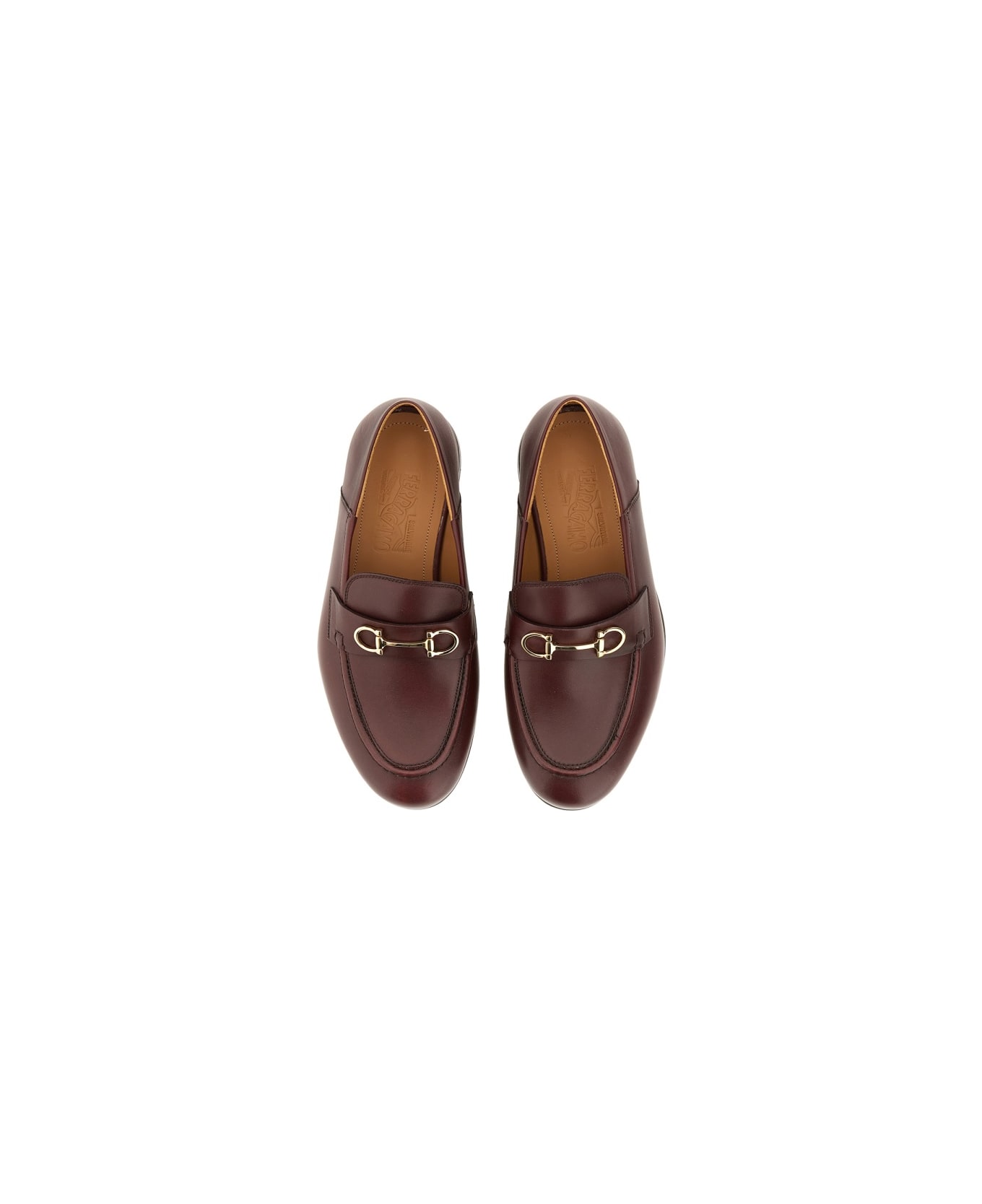 Ferragamo Moccasin With Gancini Ornament - BROWN