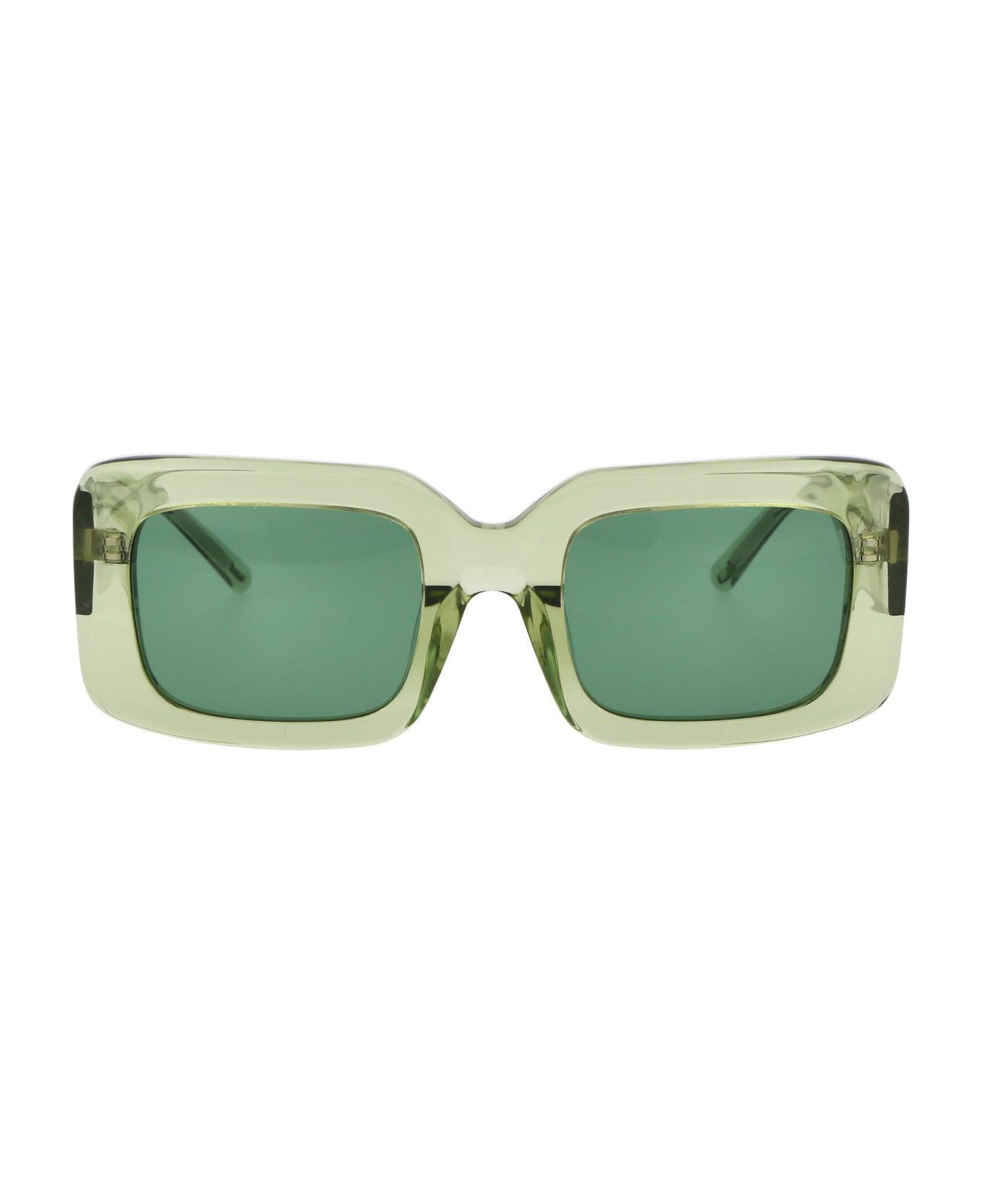 The Attico Jorja Sunglasses - LIME/SILVER/GREEN
