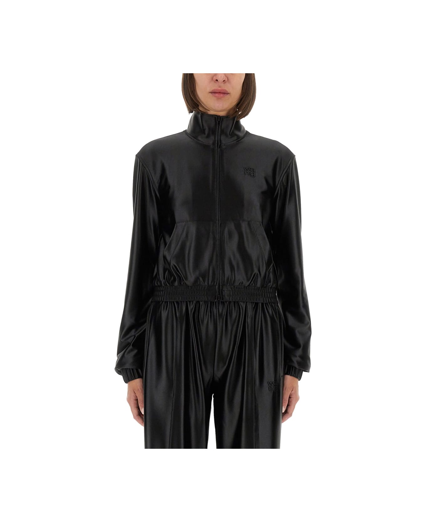 Alexander Wang Satin Faille Sweatshirt - BLACK