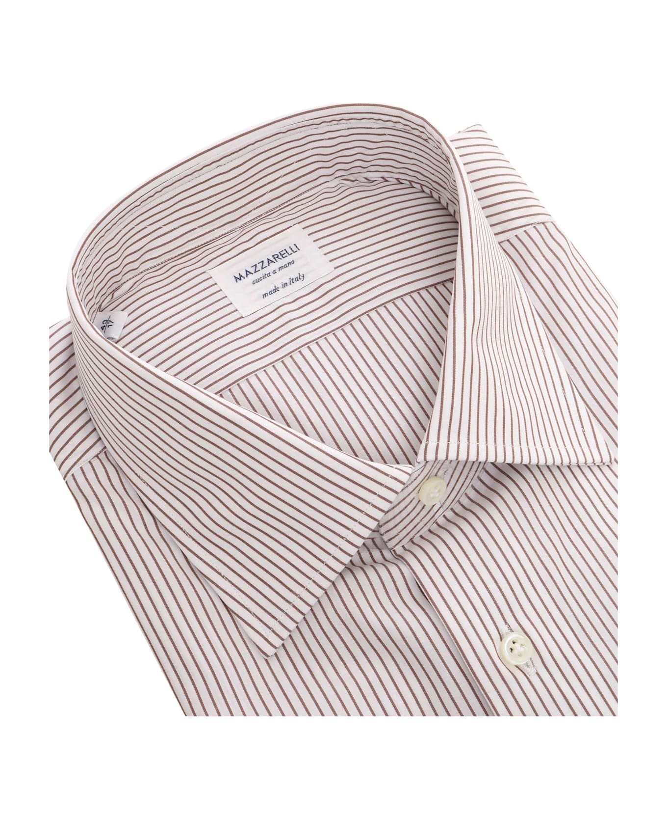 Mazzarelli Striped Cotton Shirt - BROWN