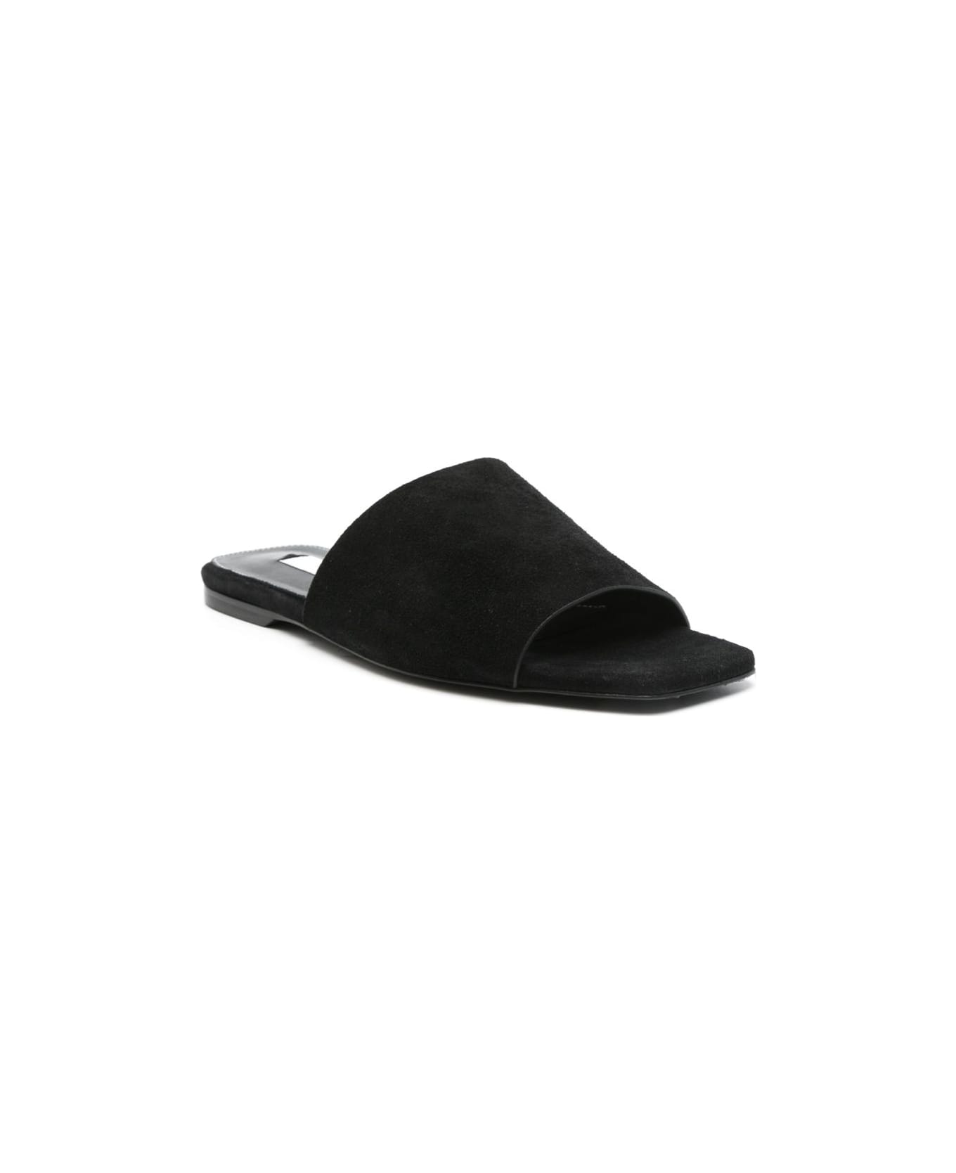 Totême Velvet Flat Sandals - Black