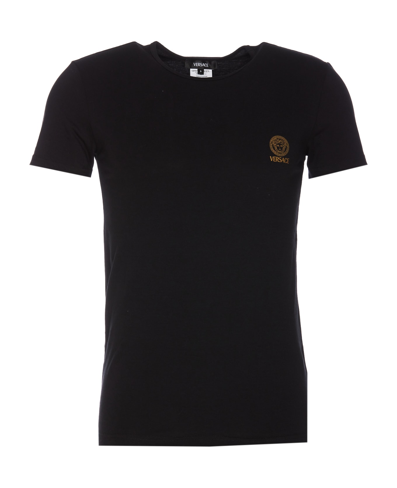 Versace Bi-pack Medusa Logo T-shirt - Black