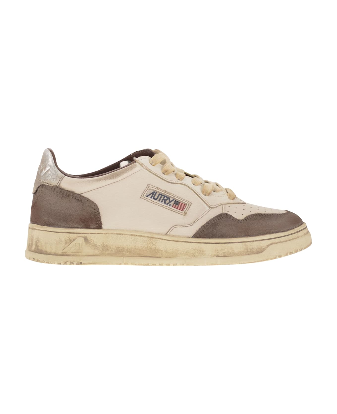 Autry Super Vintage - Leather Sneakers - White/brown