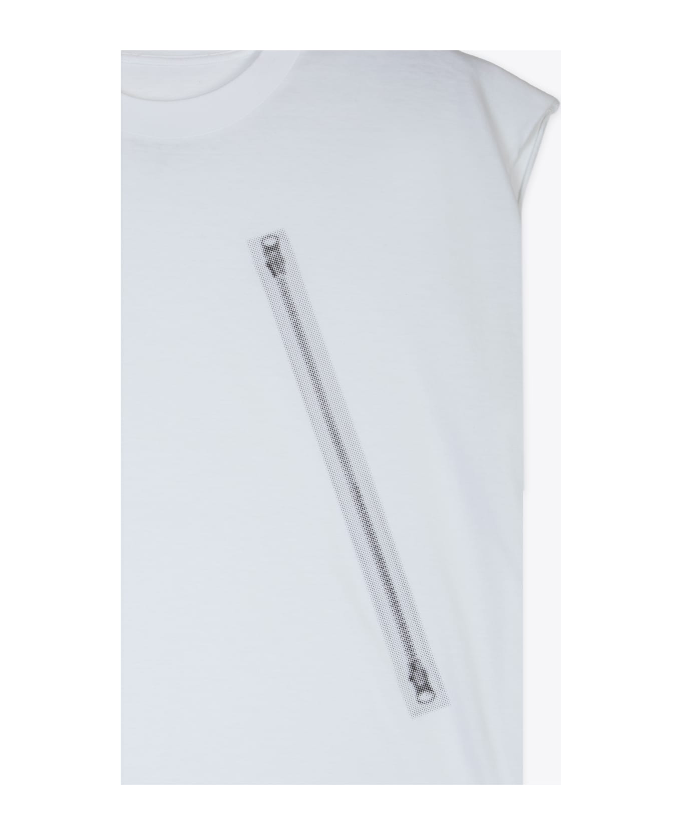 MM6 Maison Margiela Canottiera White Sleveless T-shirt With Zip Print - Bianco
