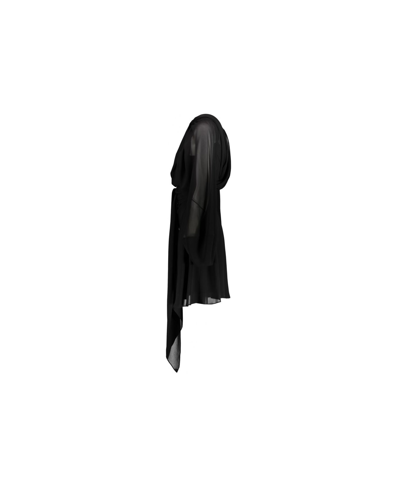 Maison Margiela Long-sleeved Mini Dress In Chiffon Silk