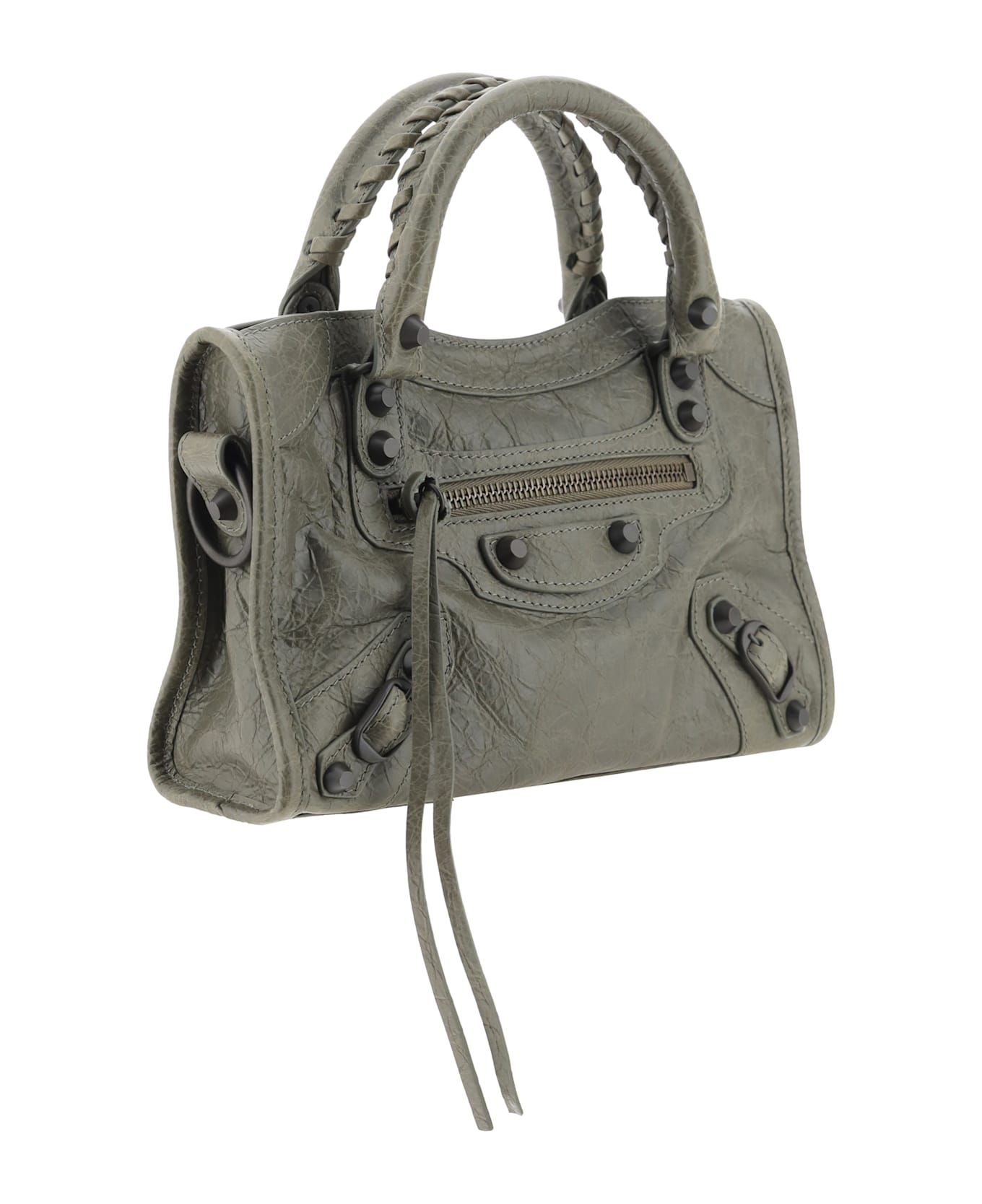 Balenciaga Army Green Leather Mini Le City Handbag - ARMYGREEN