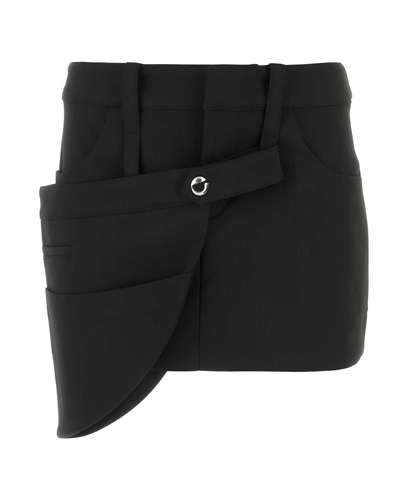 Coperni Black Stretch Polyester Blend Miniskirt - BLACK