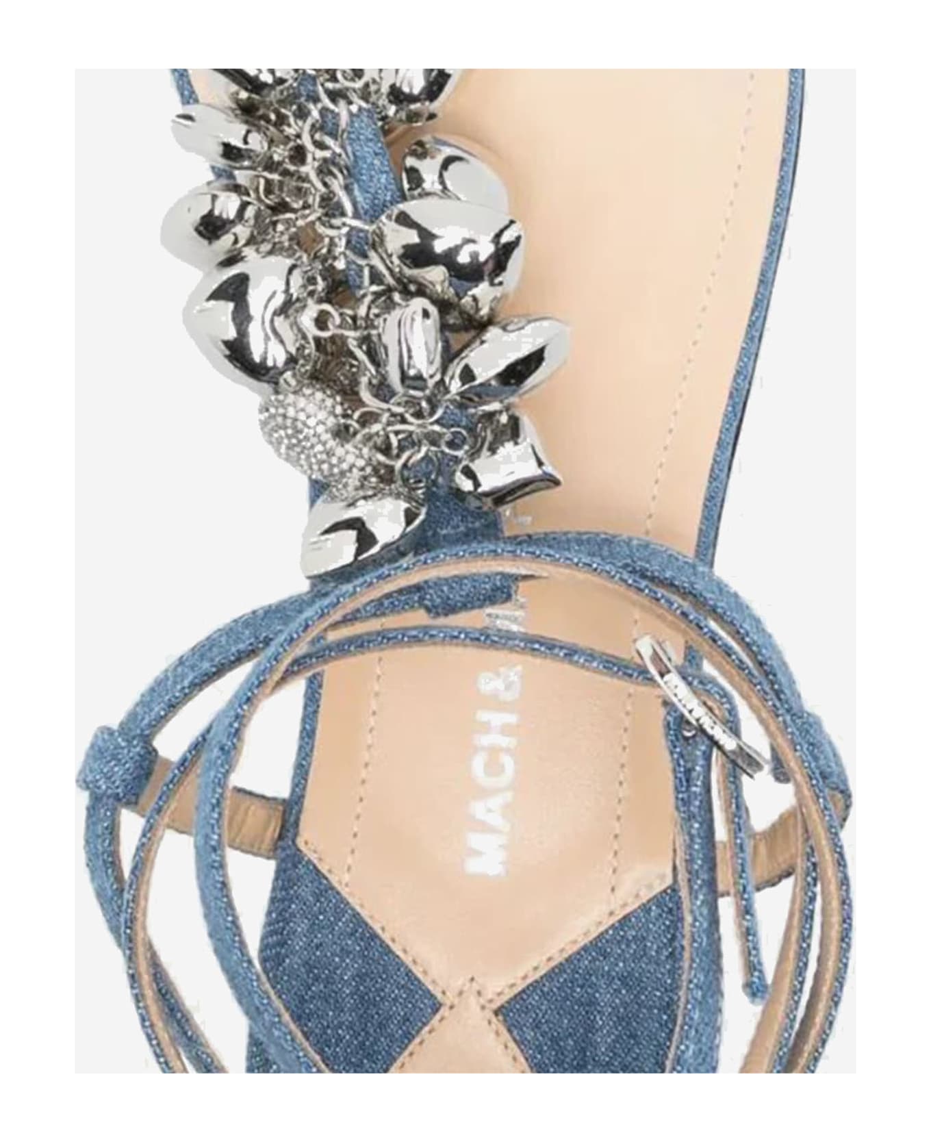 Mach 
Mach Cotton And Leather Sandals - Denim