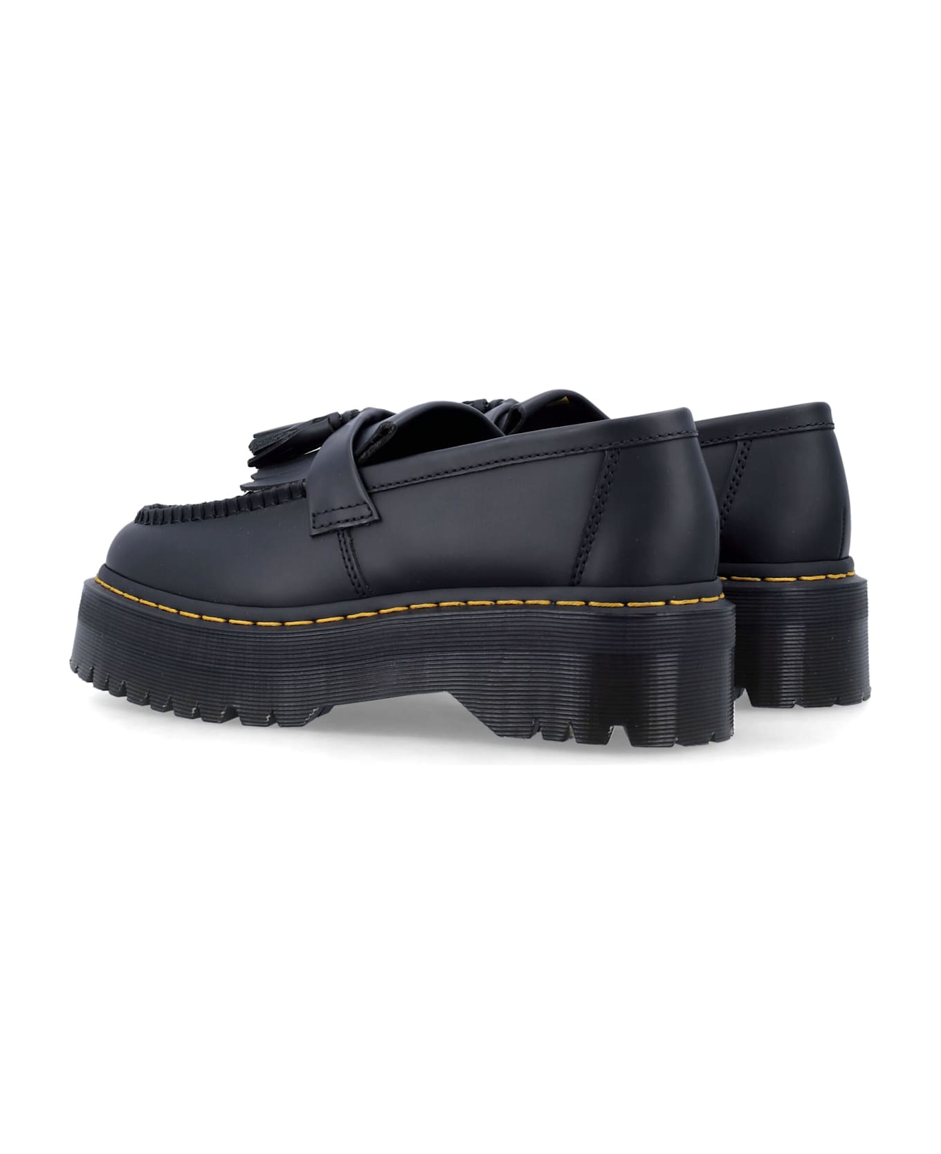 Dr. Martens Adrian Quad Platform Tassle Loafers - BLACK