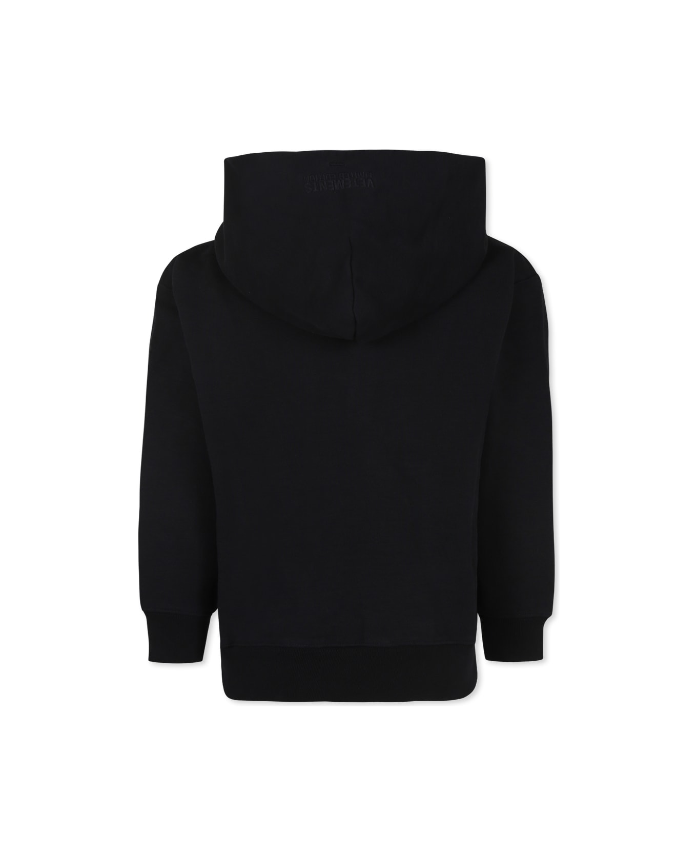 VETEMENTS Black Sweatshirt For Kids With Logo - Black