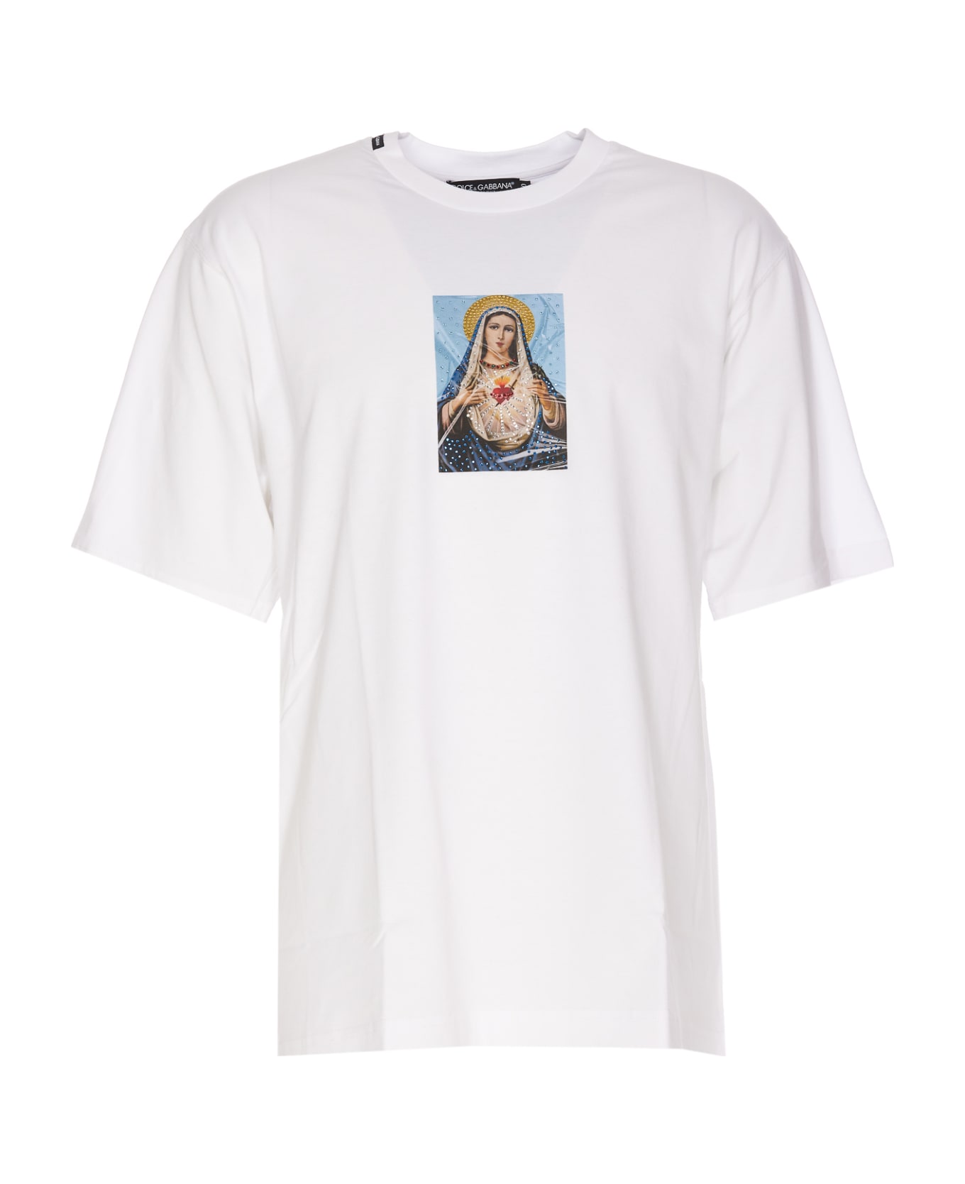 Dolce & Gabbana Printed T-shirt With Termostrass - White