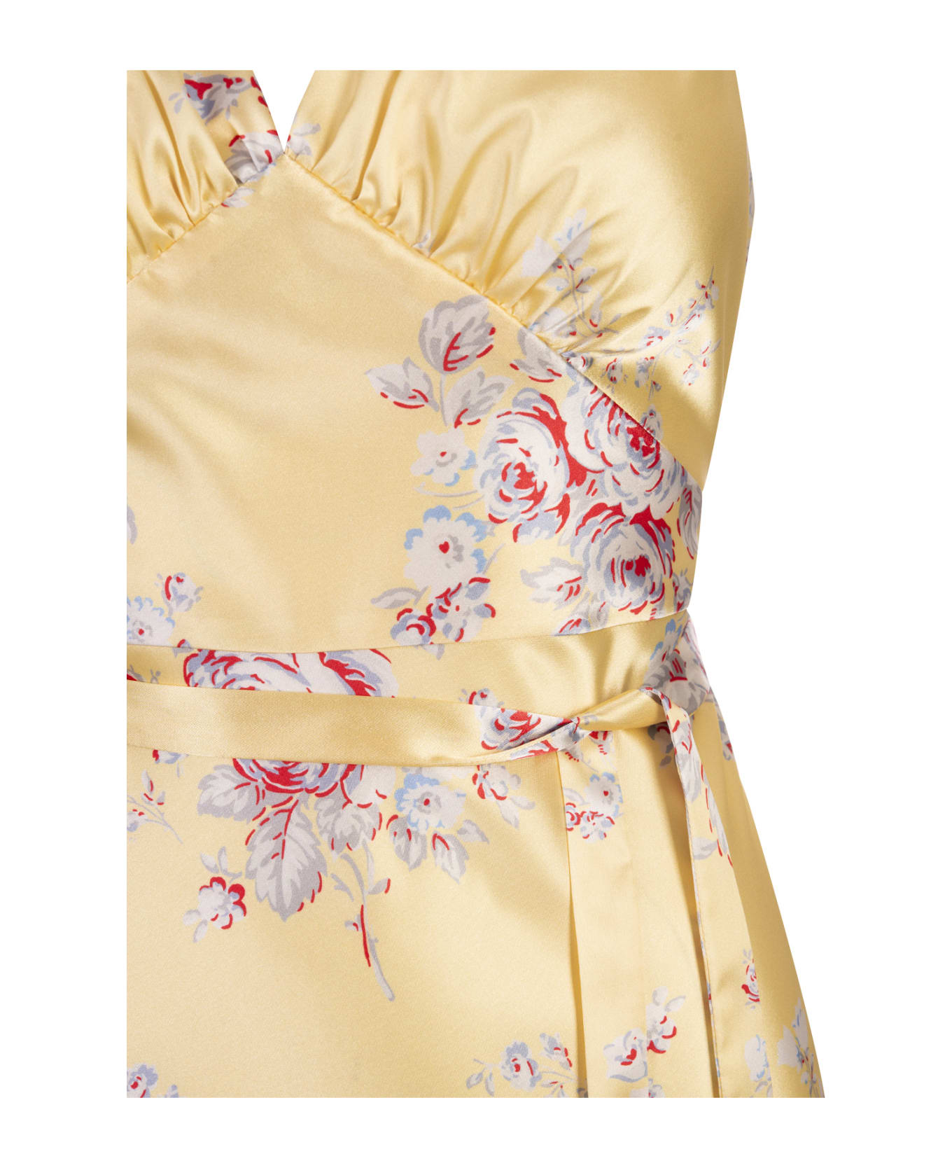 Aspesi Yellow Printed Polyester Petticoat Dress - Yellow