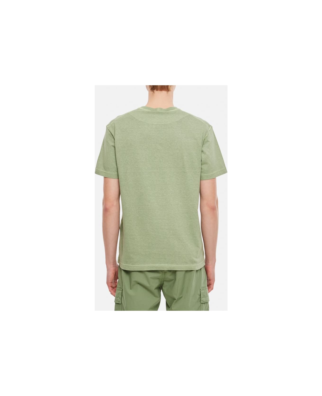 Stone Island Logo-patch Cotton T-shirt - Green