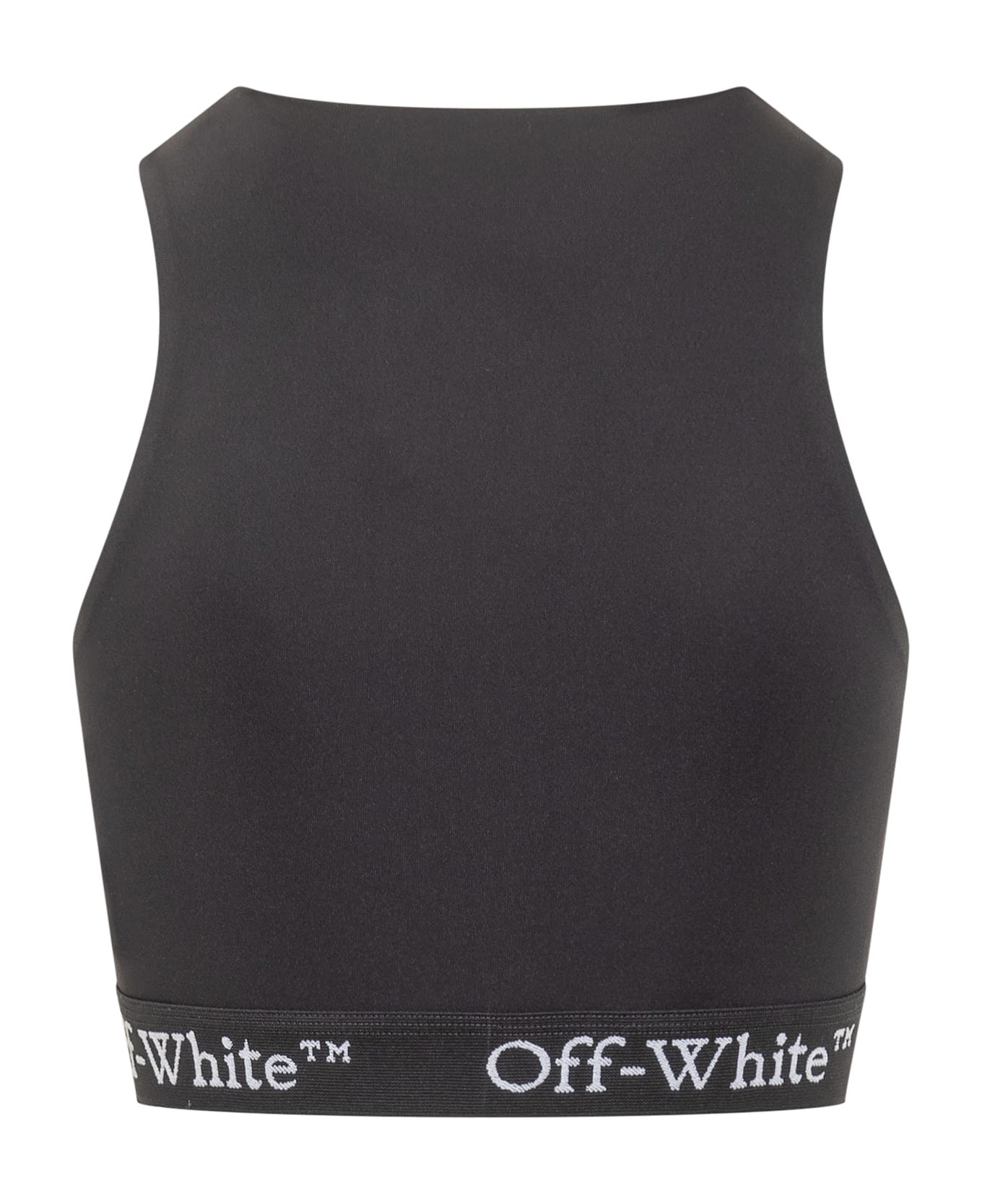 Off-White Crop Top In Black Polyamide Blend - BLACK