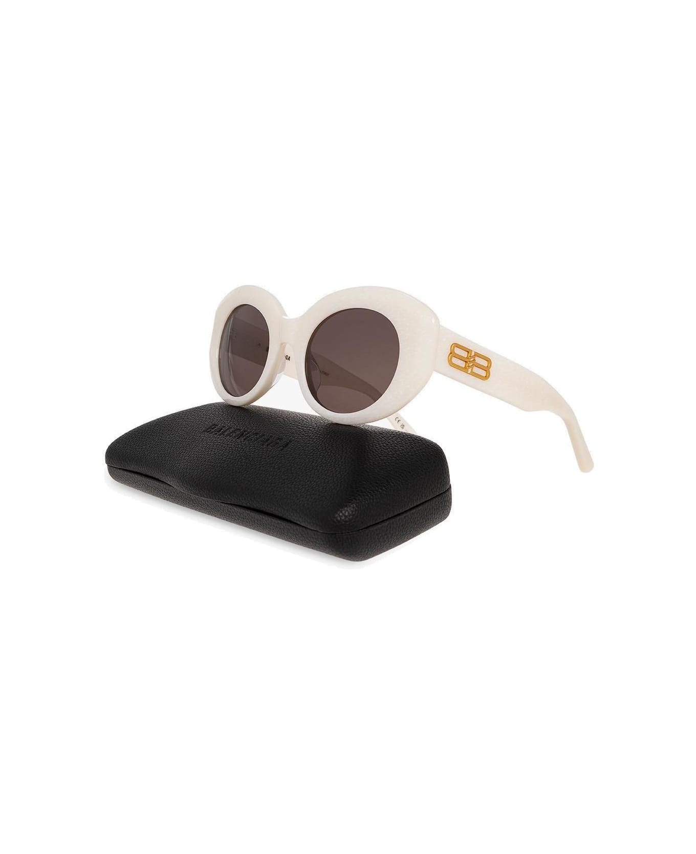 Balenciaga Round Frame Sunglasses - White