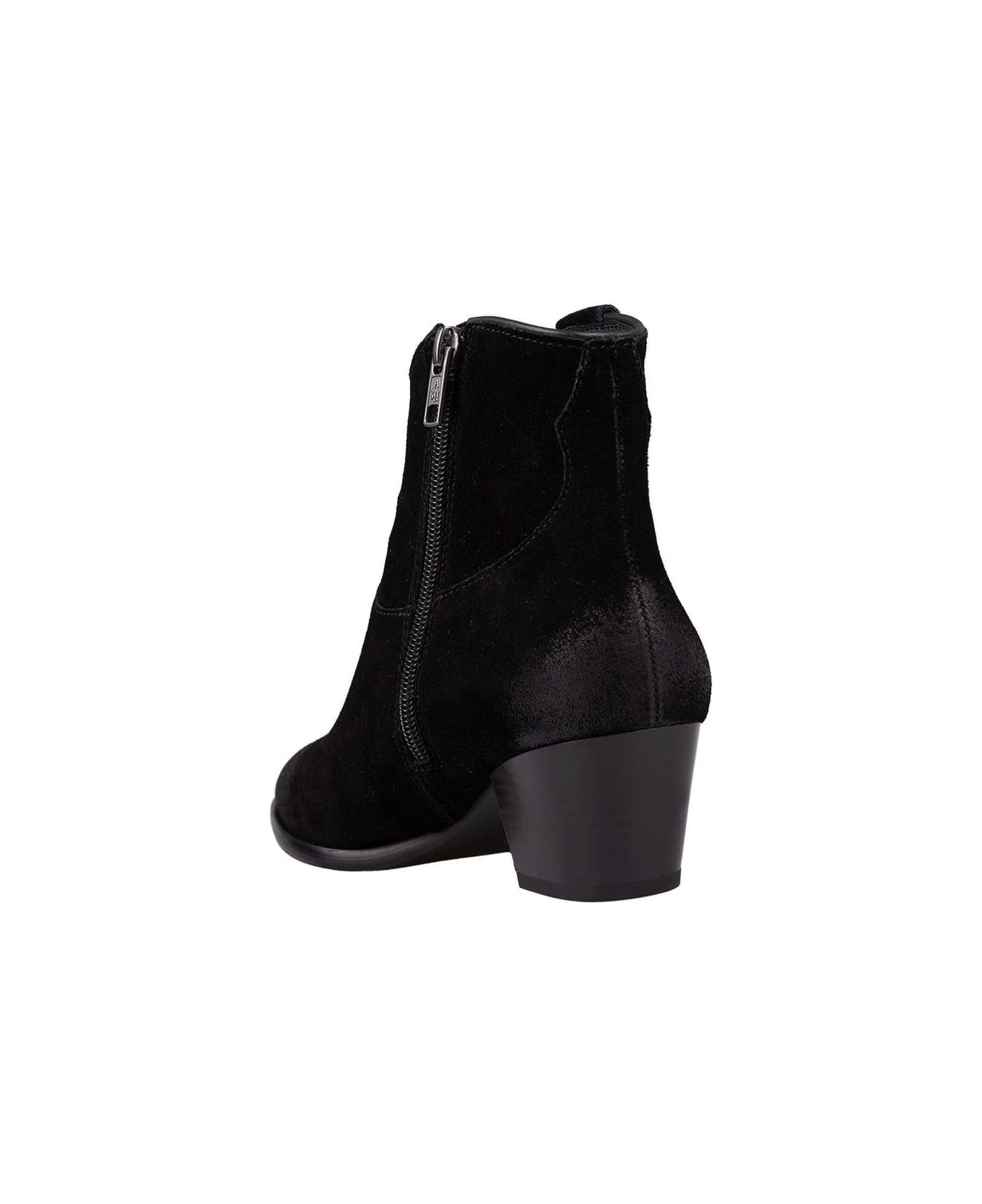 Ash Pointed-toe Ankle Boots - Black