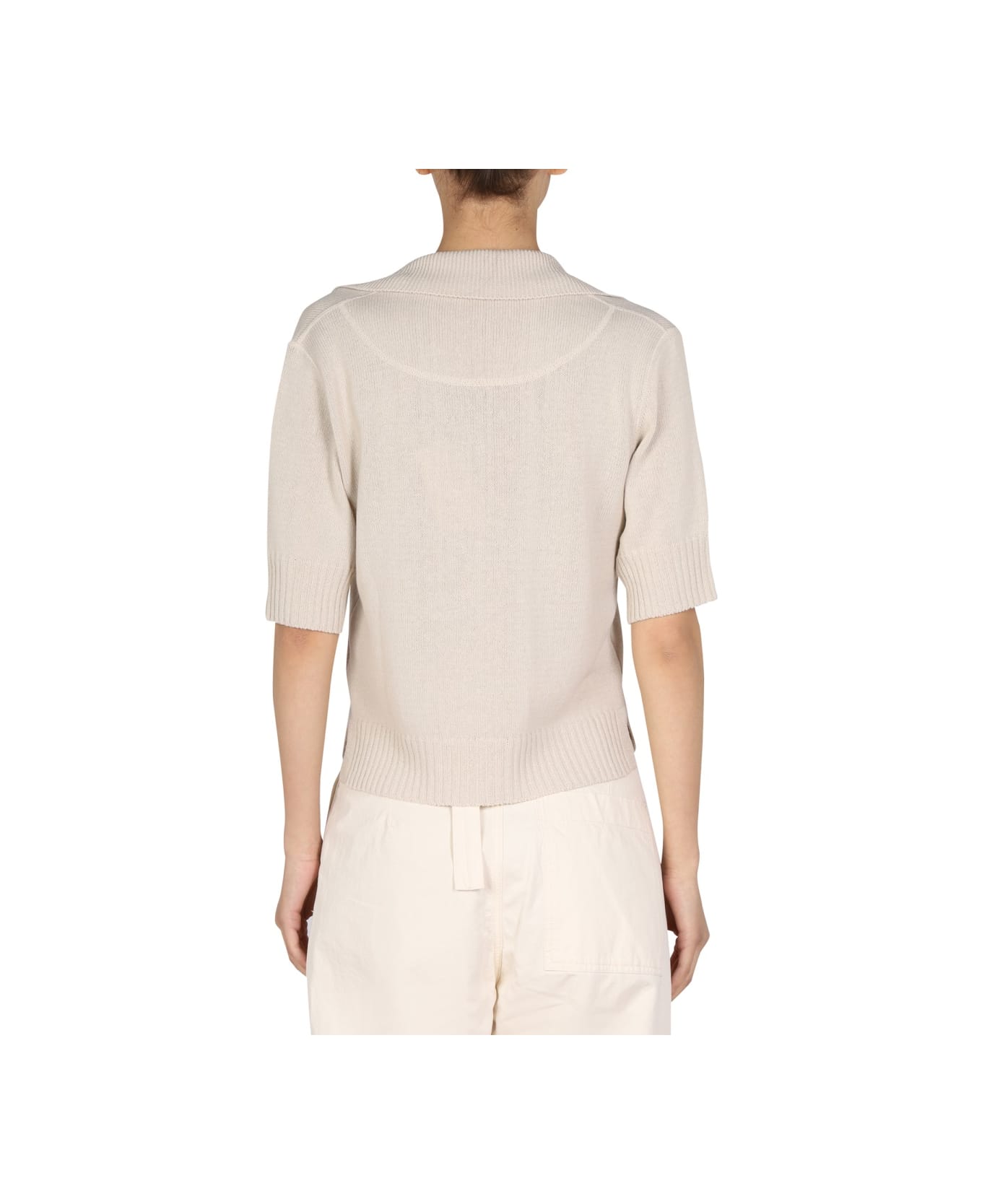 Margaret Howell Cotton And Wool Polo Shirt - POWDER