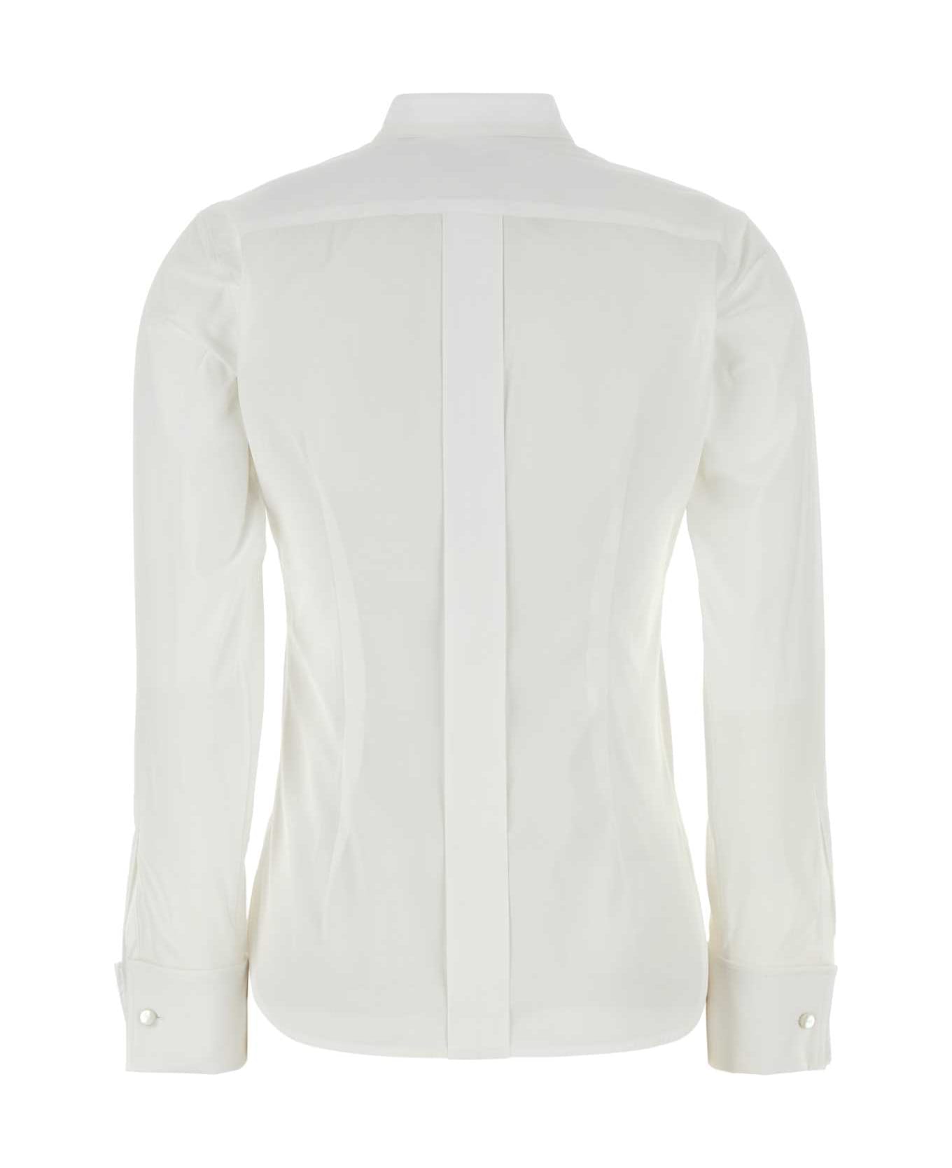 White Stretch Poplin Shirt - Thumbnail 1