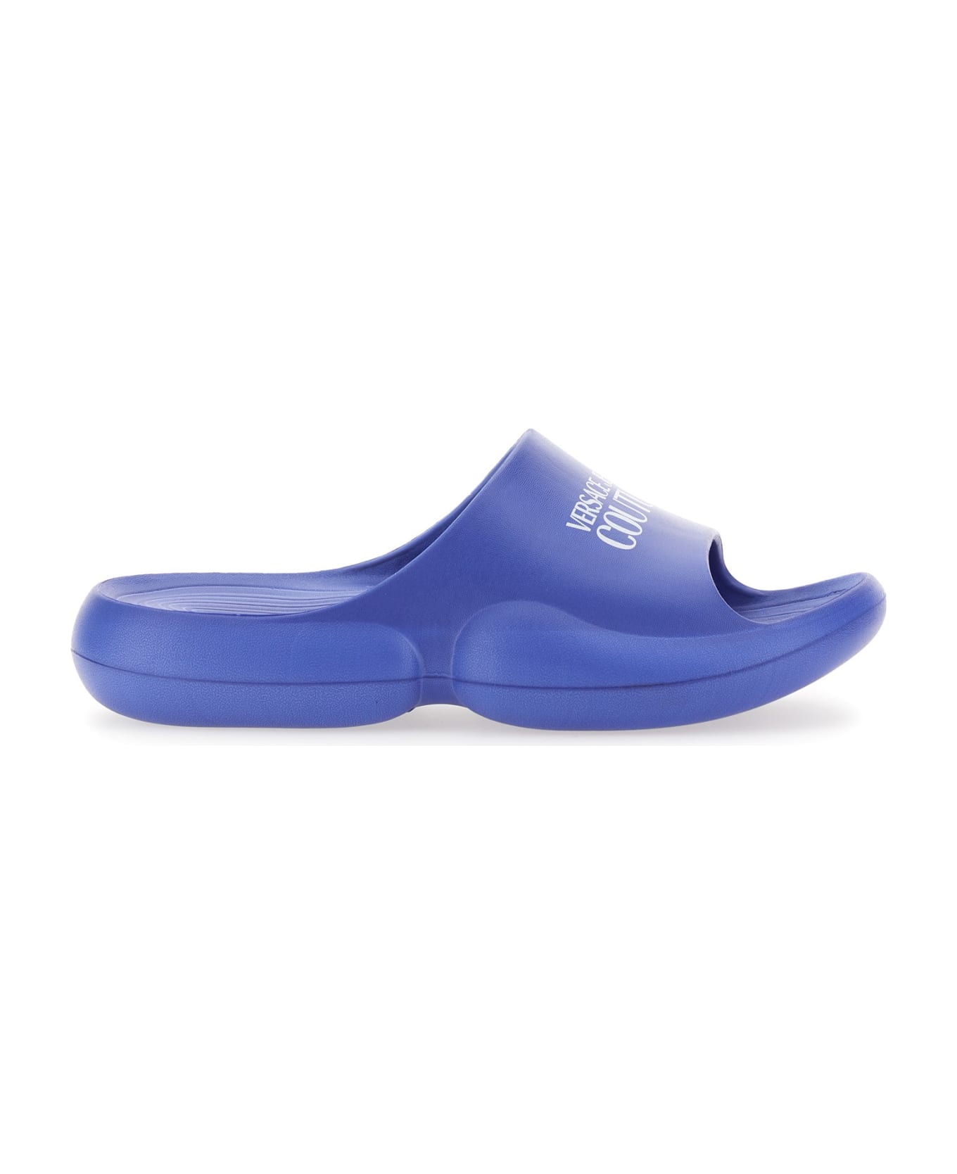 Versace Jeans Couture Slide Sandal With Logo - BLU