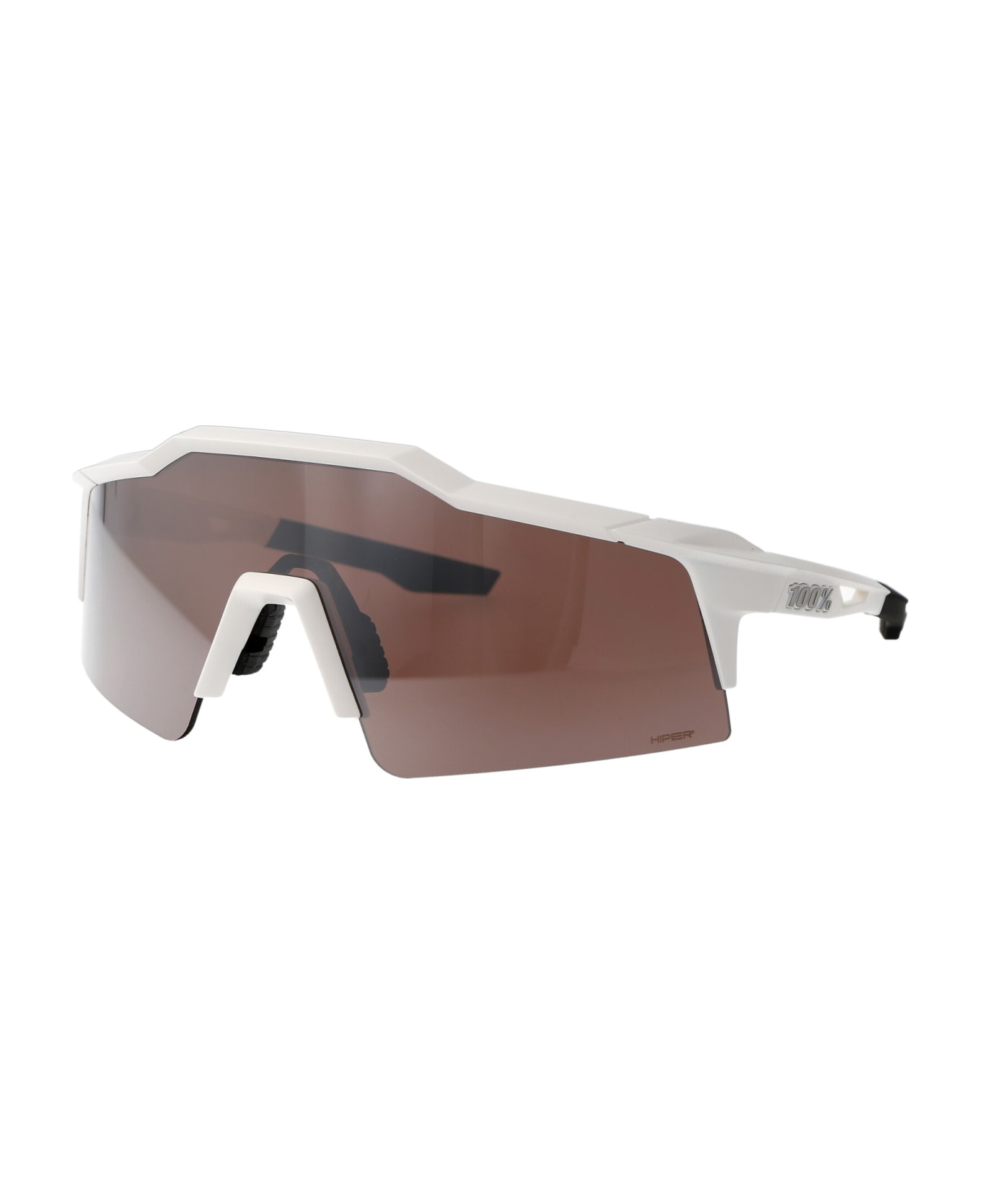 100% Speedcraft Sl Sunglasses - Matte White - HiPER Silver Mirror Lens