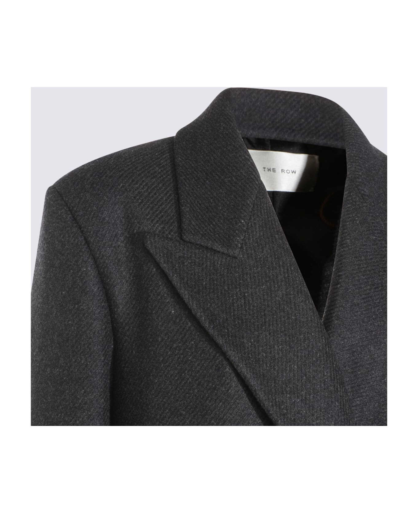 The Row Black Wool Coat - DARK CHARCOAL