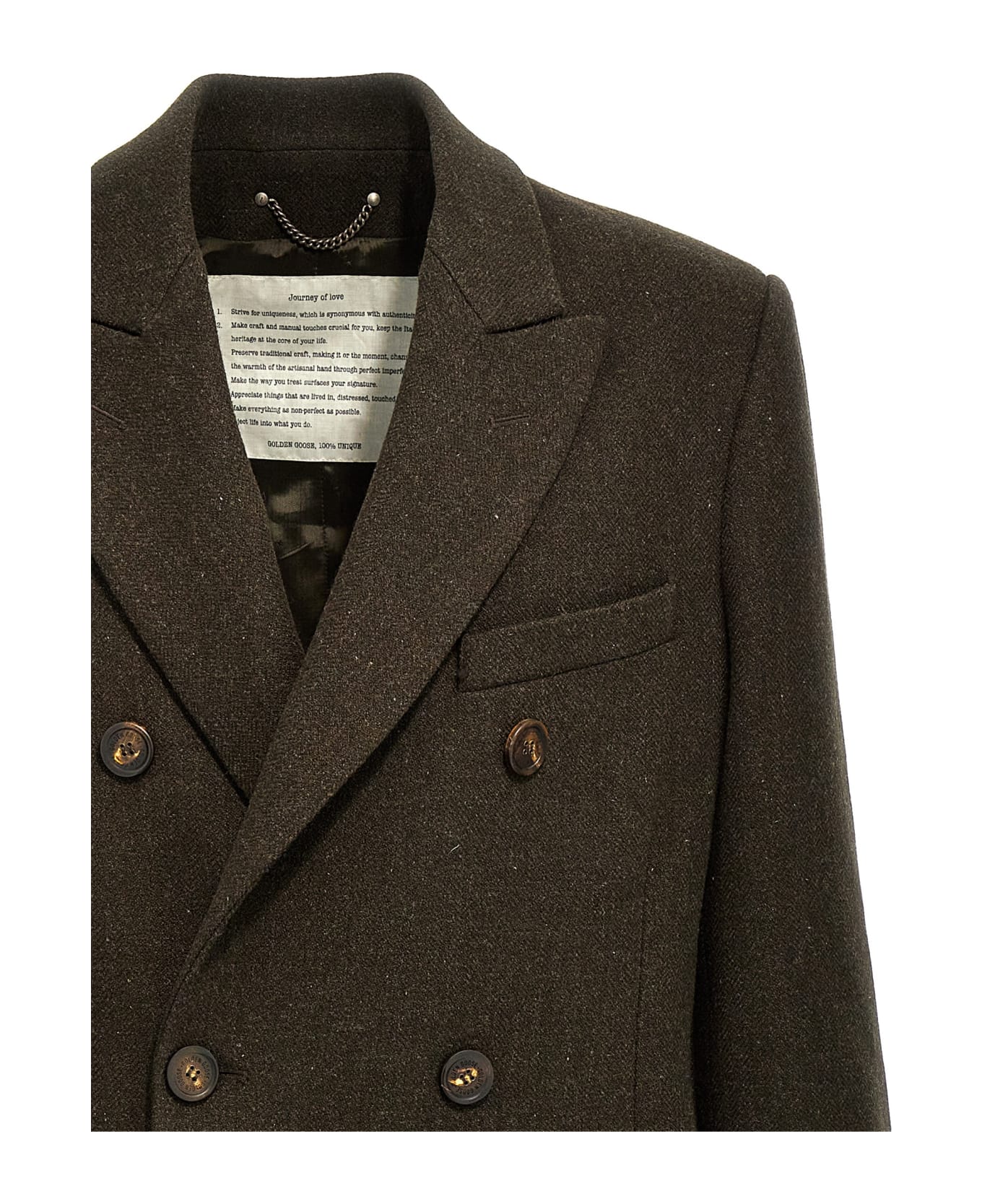 Golden Goose Fred' Double-breasted Wool Coat - Brown