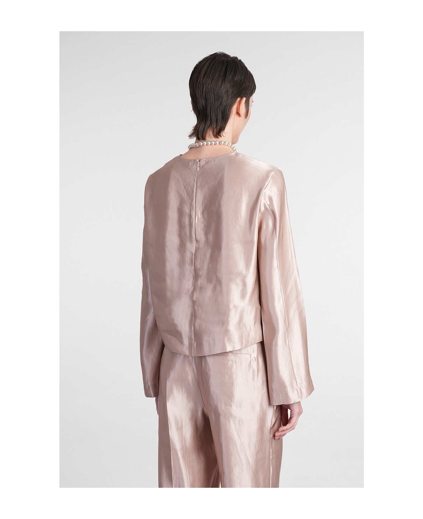 Loulou Studio Nino Blouse In Rose-pink Linen - rose-pink