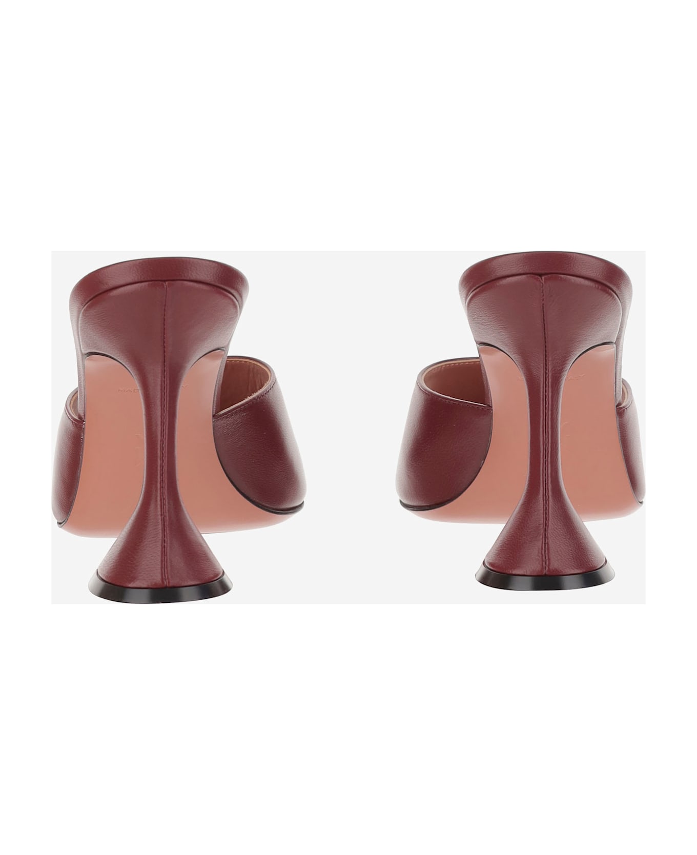 Amina Muaddi Lupita Leather Sandals - Bordeaux