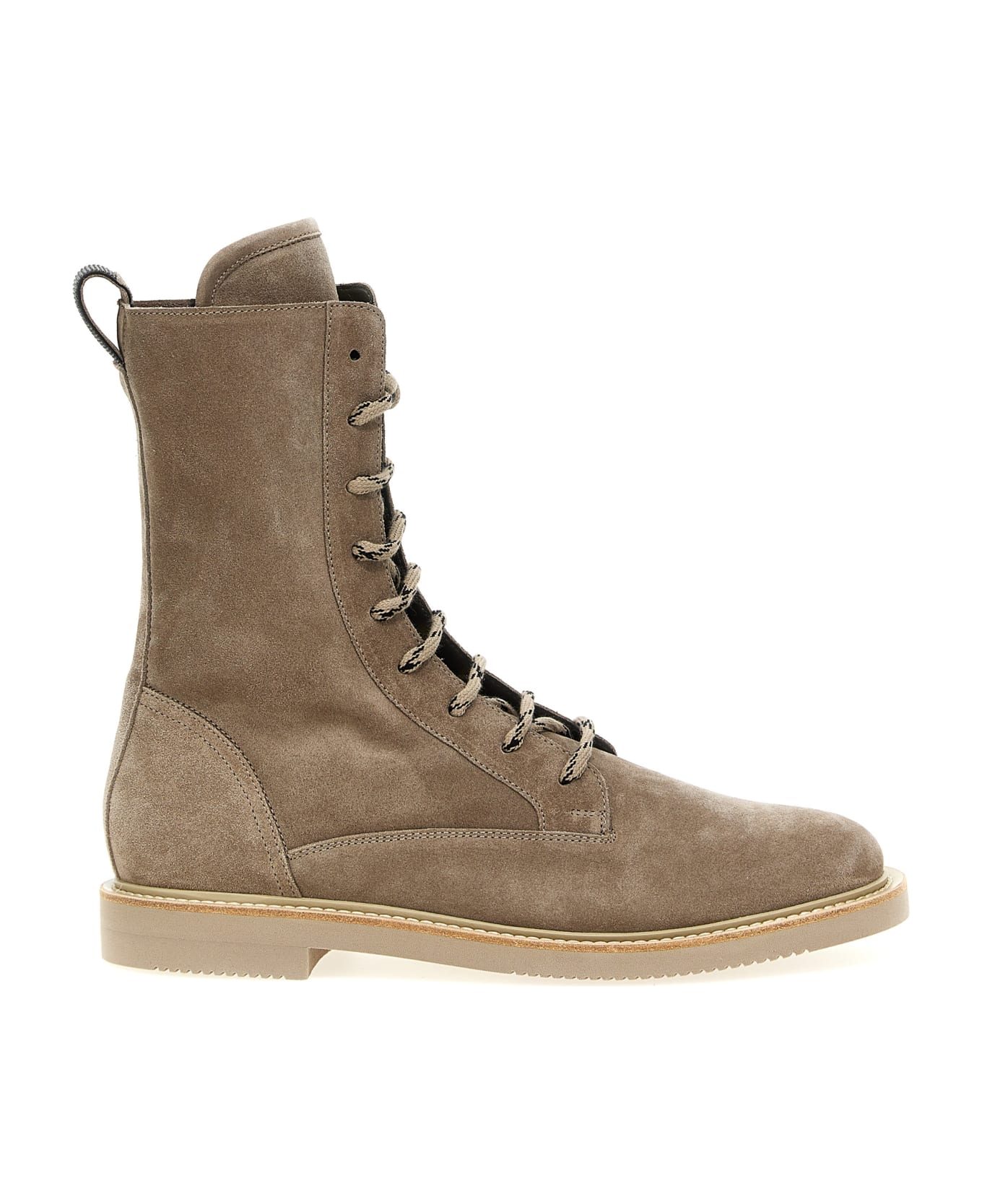 Brunello Cucinelli Suede Lace-up Boots - Beige