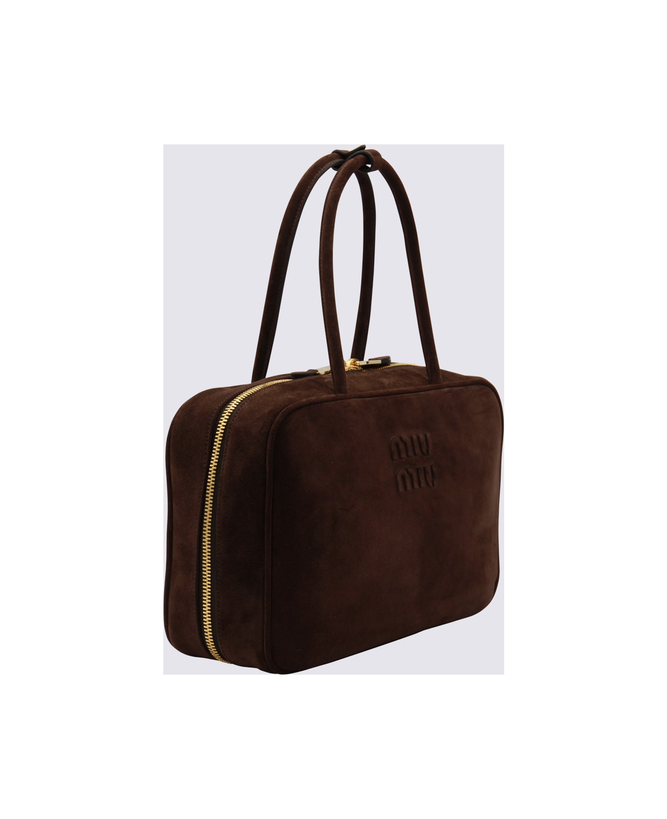 Miu Miu Dark Brown Leather Beau Large Top Handle Bag - Brown