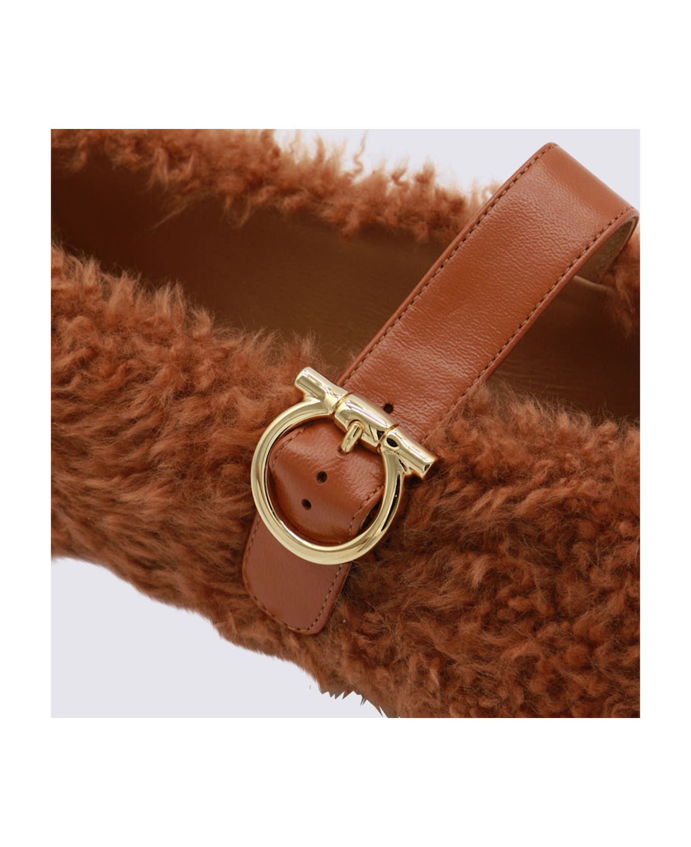 Ferragamo Camel Flats - CEDAR