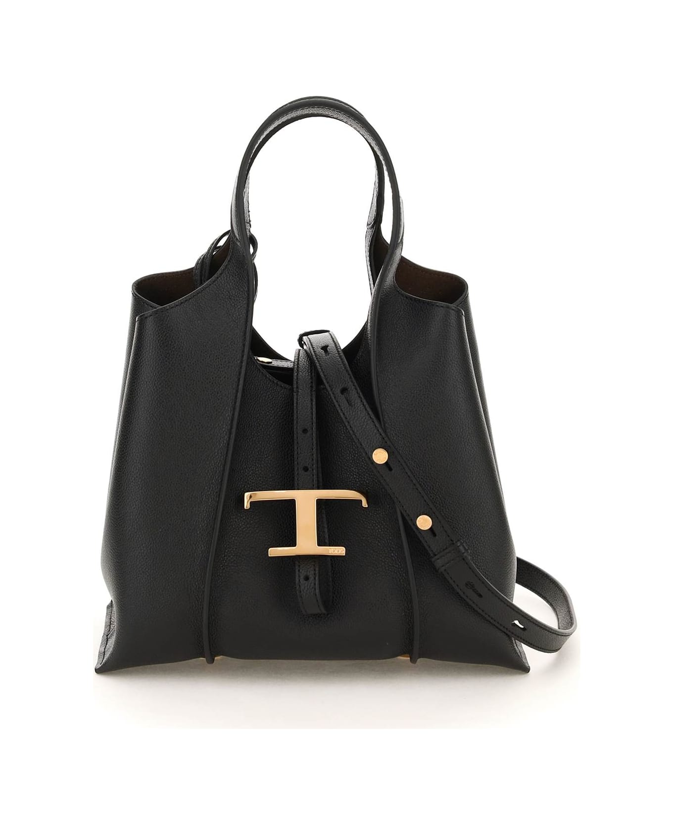 Tod's T Timeless Mini Leather Shopping Bag - NERO (Black)