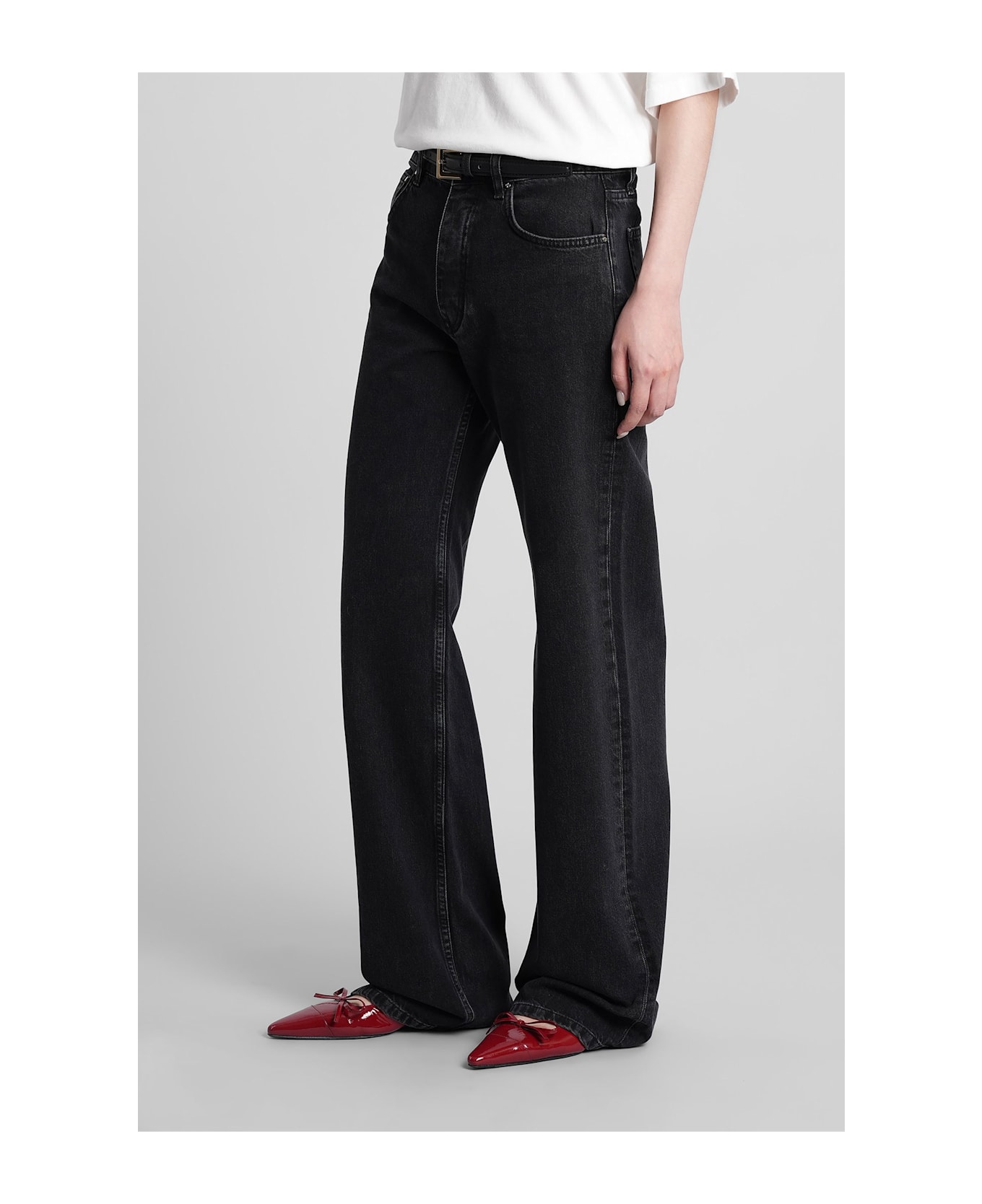 Anine Bing Hugh Jeans In Black Cotton - black