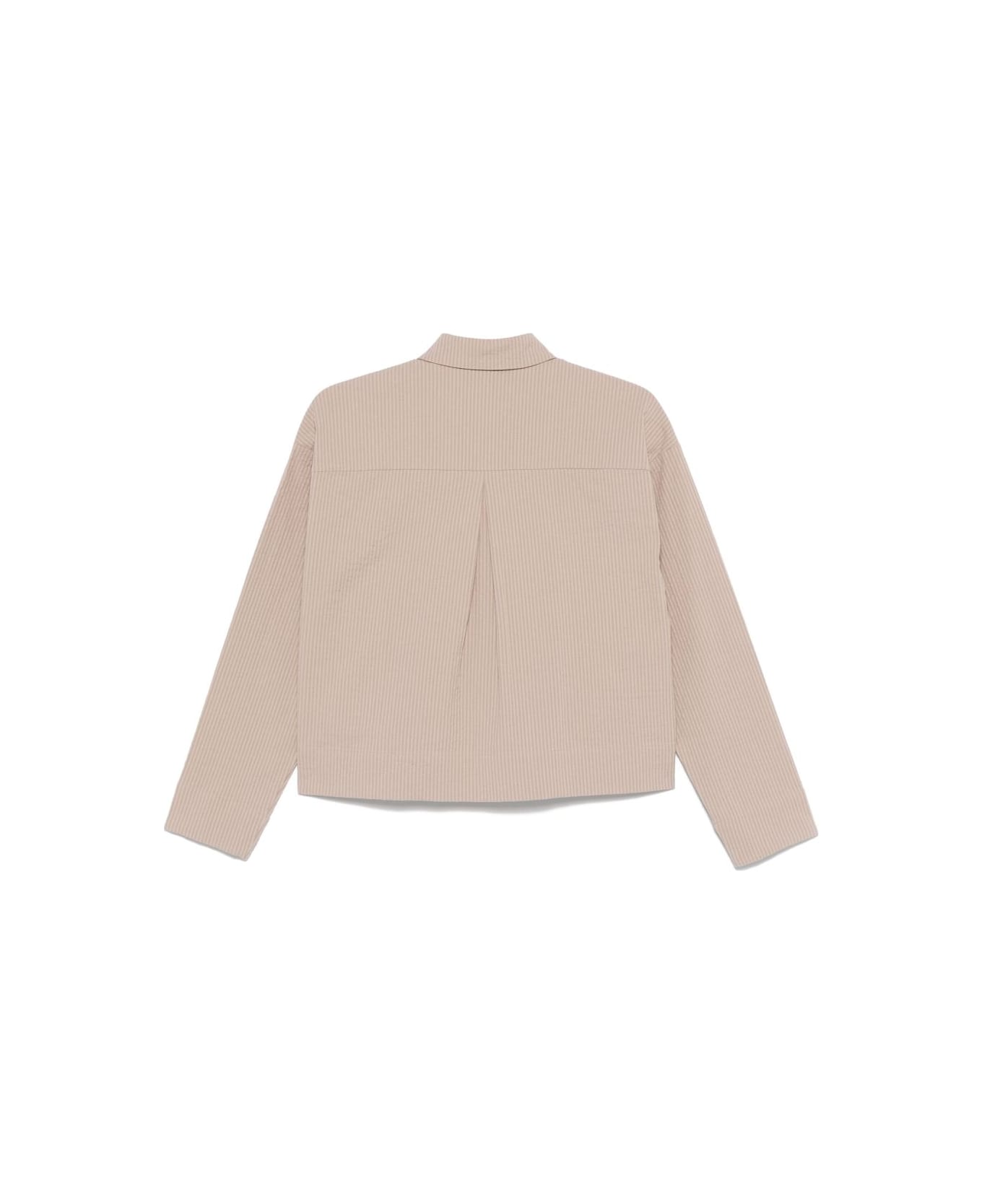 EA7 Striped Cotton Shirt - Beige