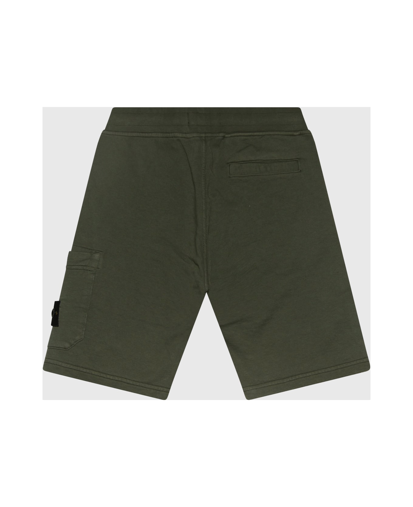 Stone Island Dark Green Cotton Shorts - MILITARY GREEN