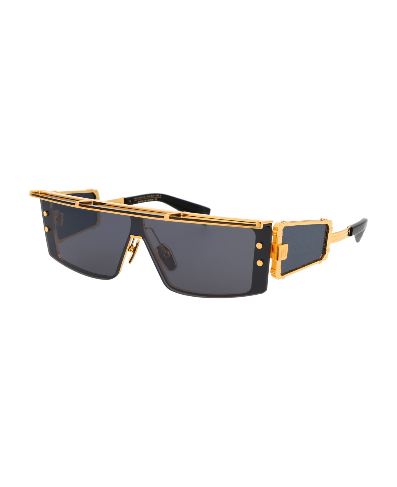 Balmain Wonder Boy Iii Sunglasses - GOLD - BLACK w/ DARK GREY SHIELD