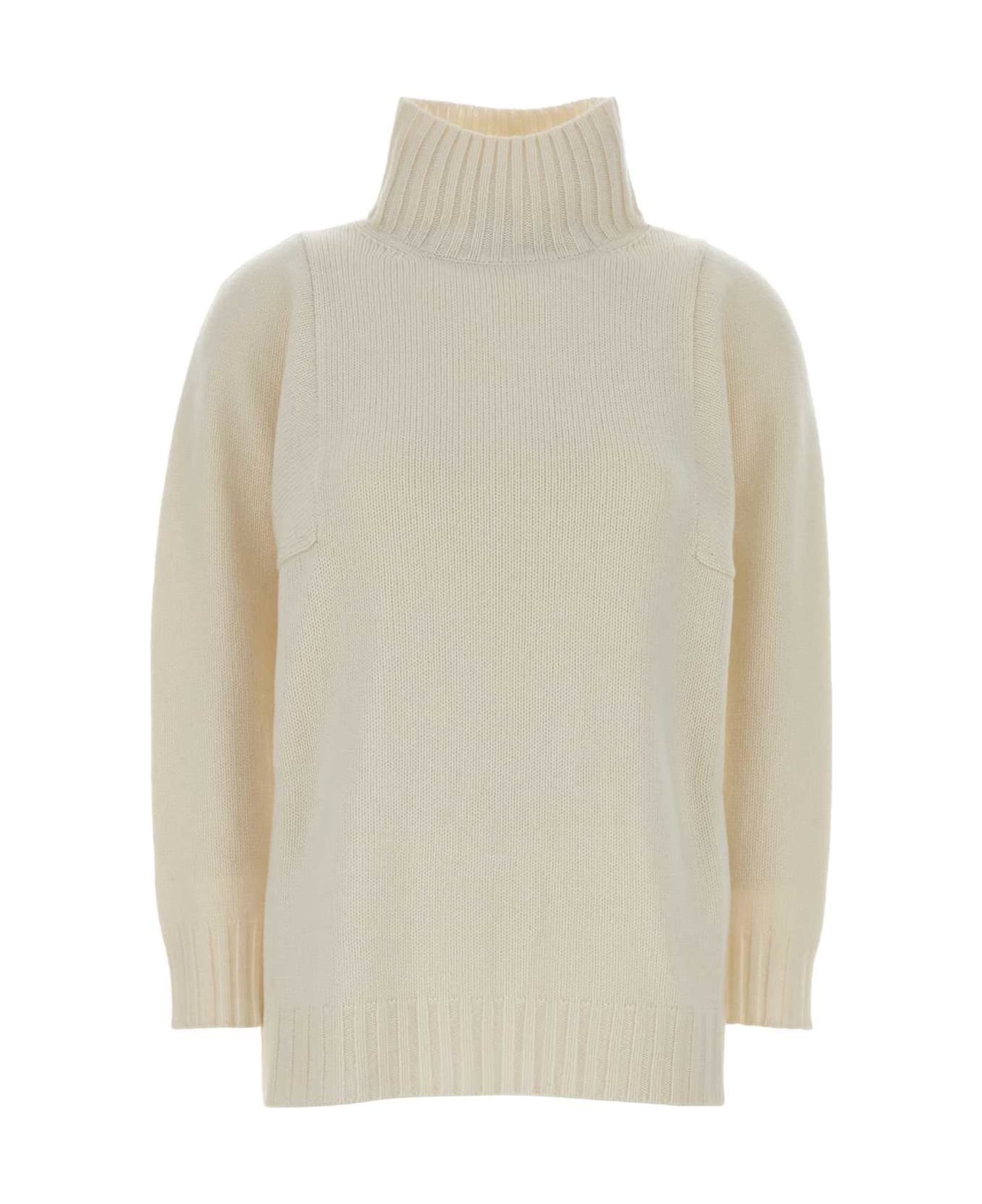Max Mara White Cashmere Aceti Sweater - BIANCO