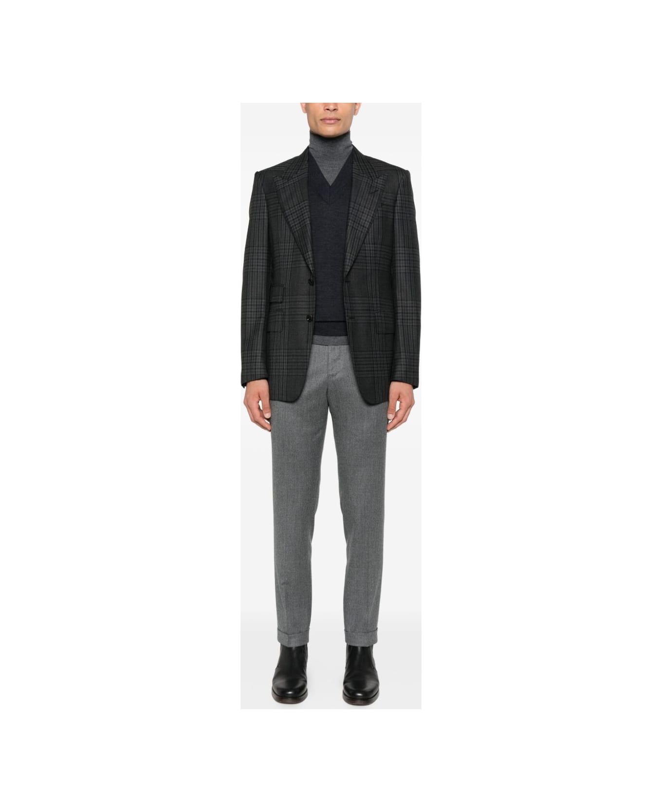 Paolo Pecora Gray Layered Wool Sweater - Grey