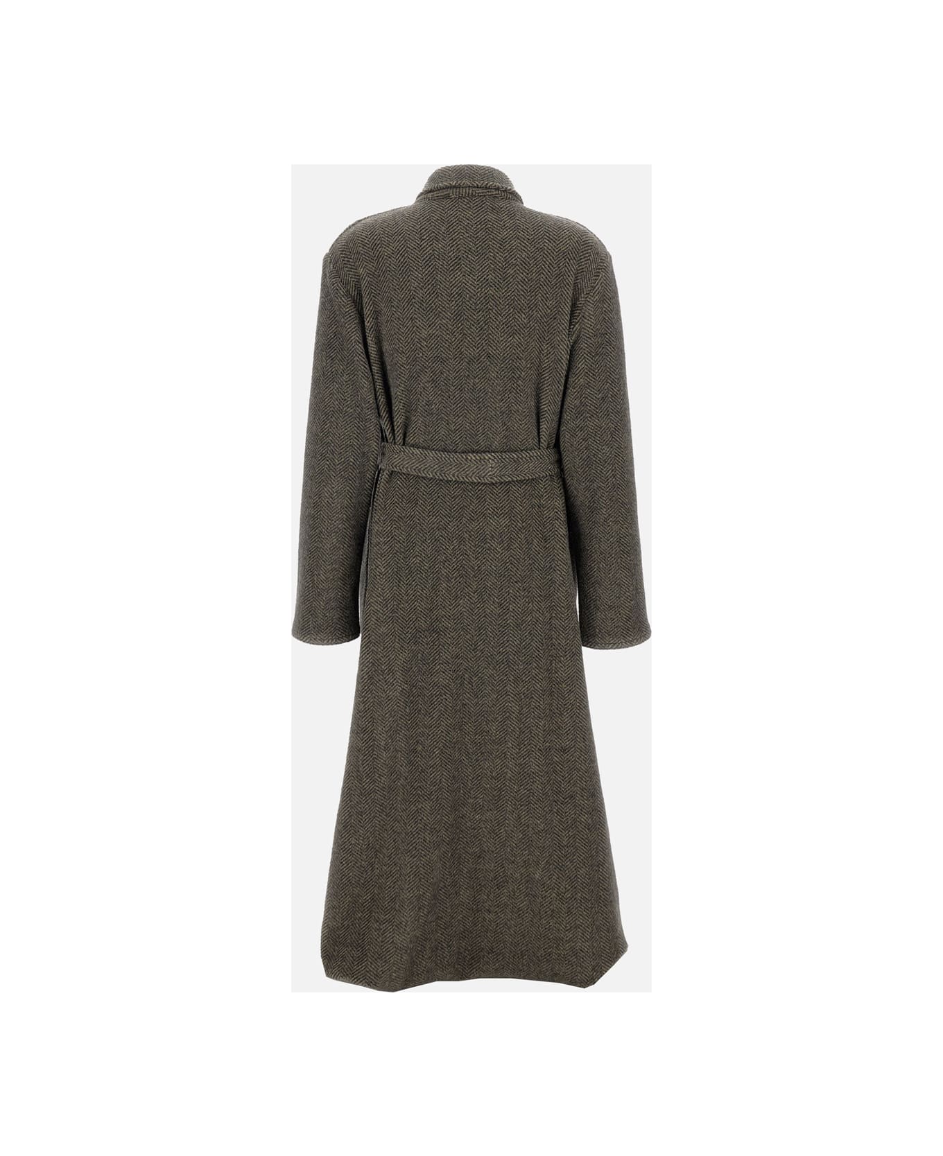 Dusan Long Coat Patch Pocket - Brown