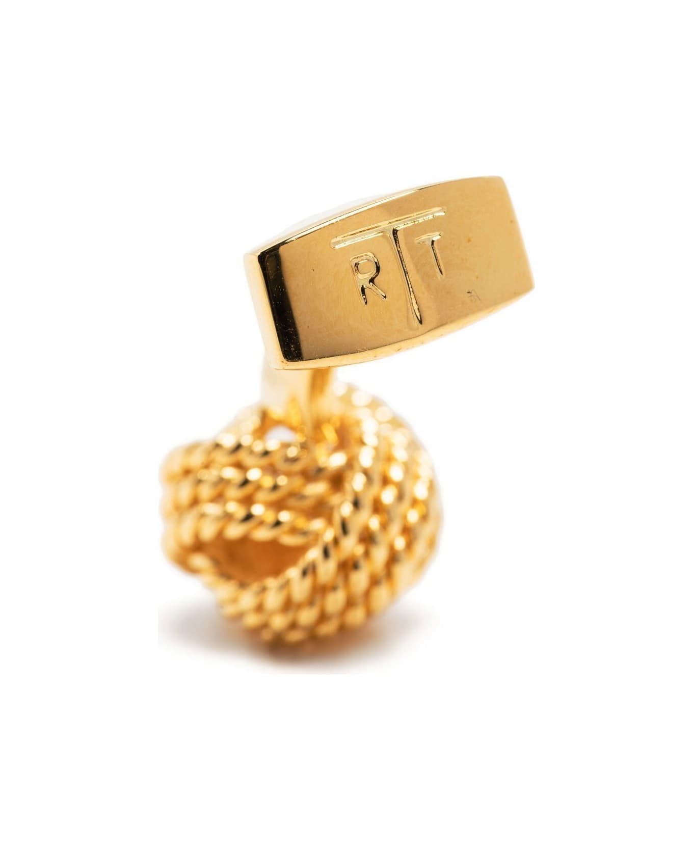 Tateossian Cufflinks Node Brass Yellow Gold Rope - Yellow Gold