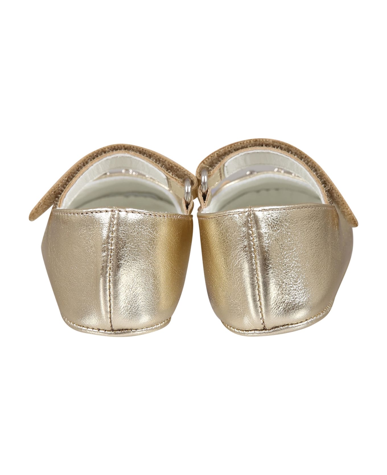 Gucci Gold Ballet Flats For Baby Girl With Horsebit - Gold