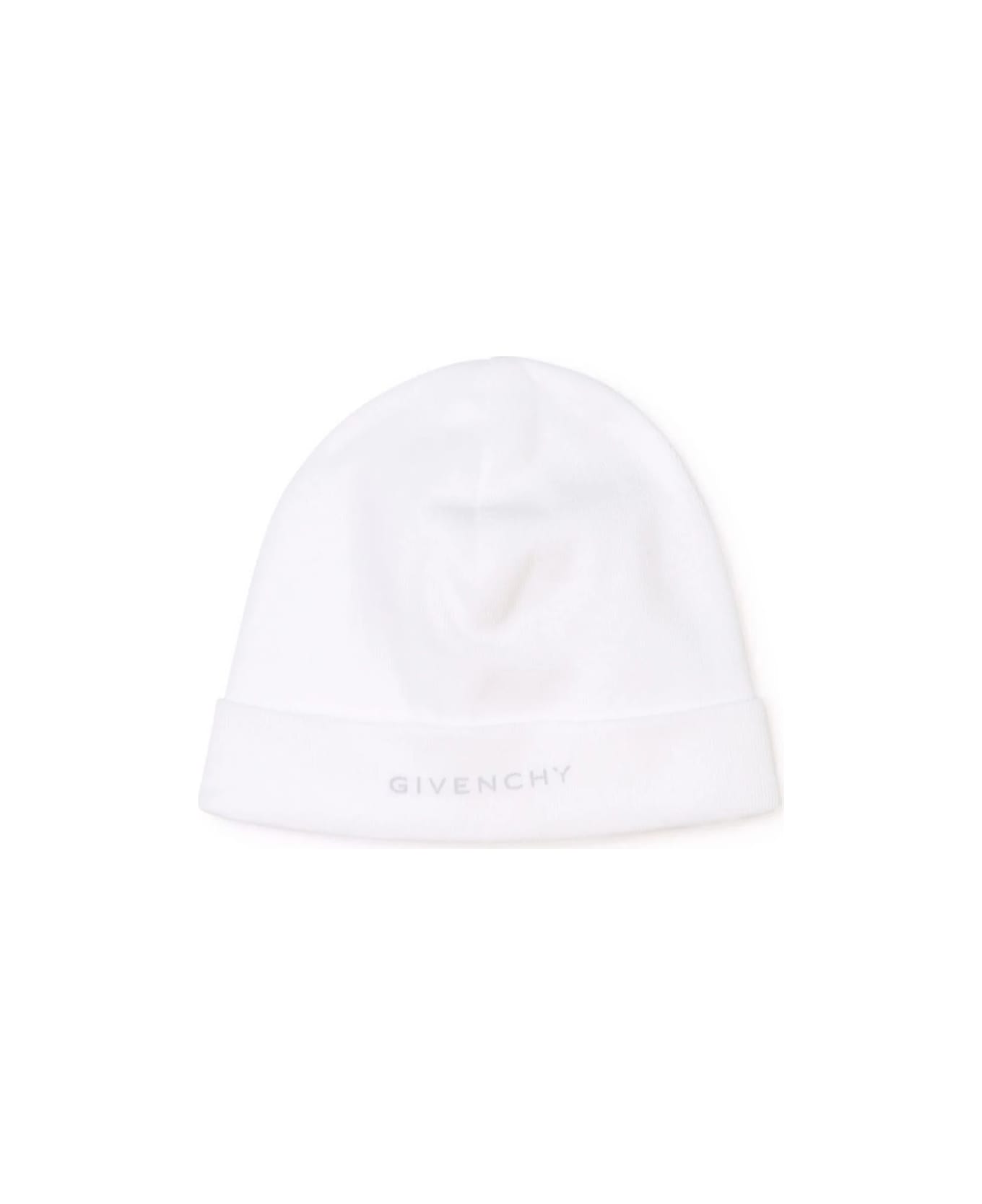 Givenchy Gift Set With Pajamas, Bib And Hat In Cotton With 4g Print - White