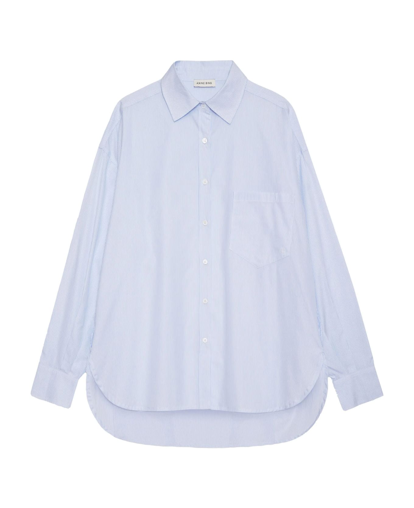 Anine Bing Chrissy Shirt Stripe - Blue And White