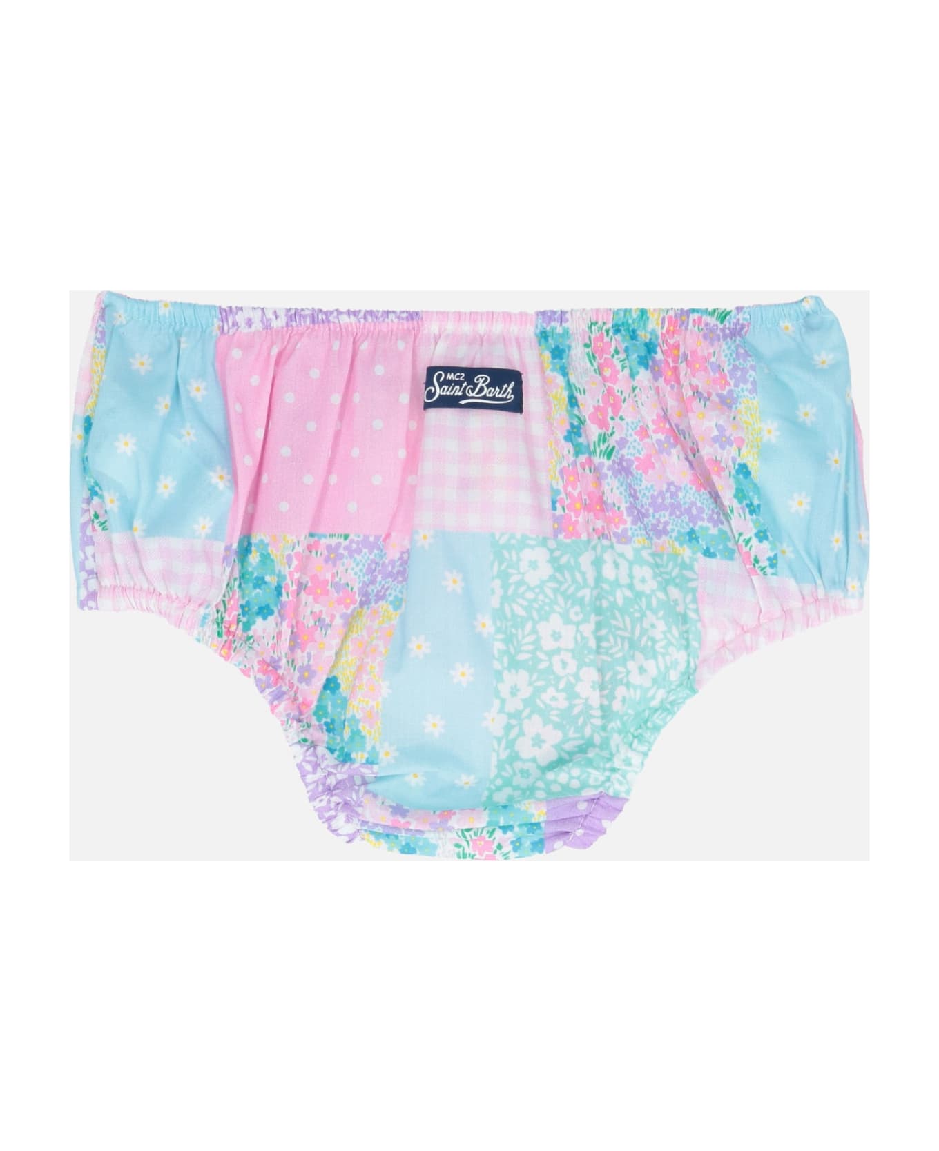 MC2 Saint Barth Infant Bloomers Pimmy With Gingham Print - MULTICOLOR