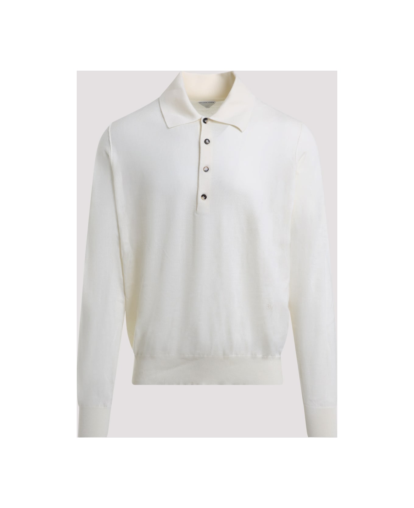 Bottega Veneta Ivory Cashmere Polo Shirt - TALC