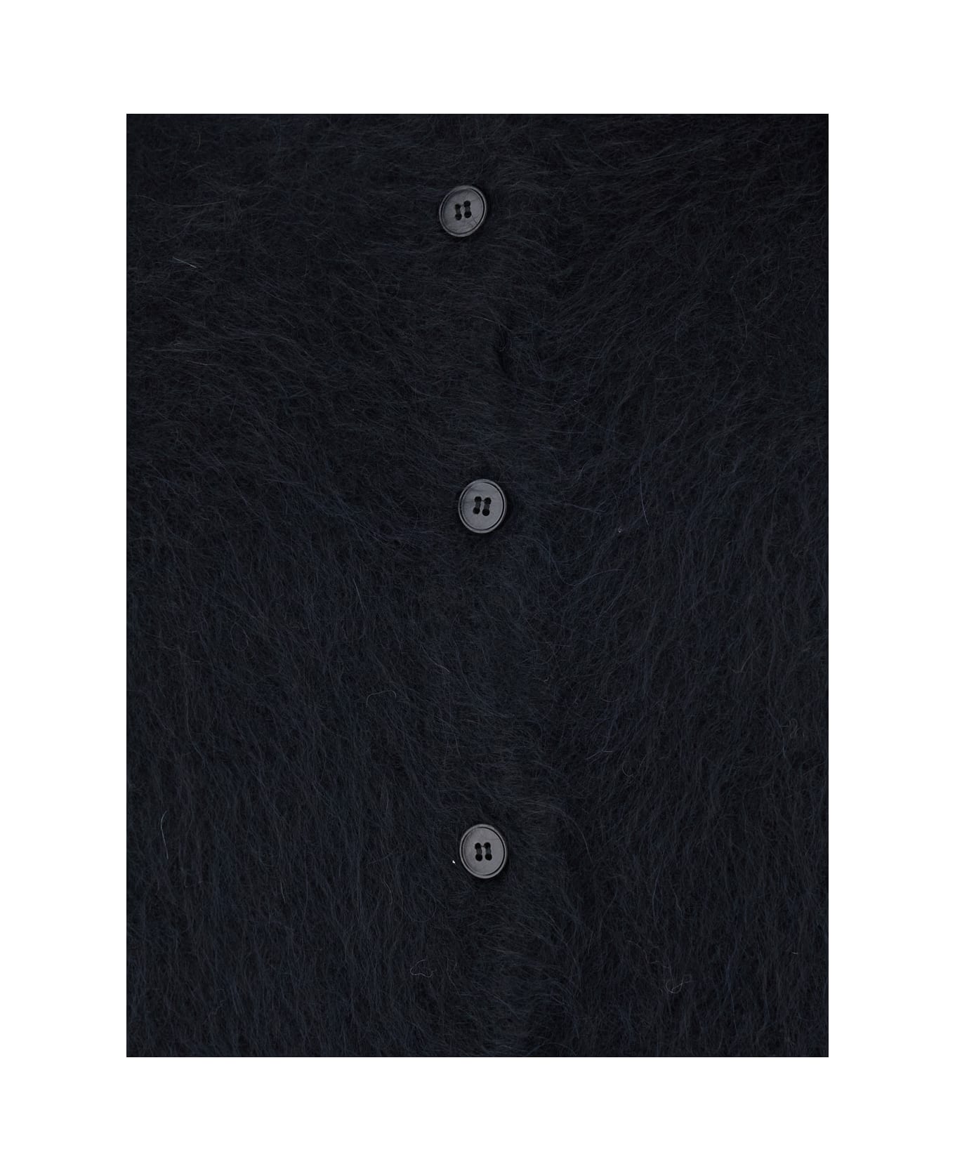 Antonelli 
marzia
 Black Crewneck Cardigan With Ribbed Trims In Wool Woman - Black