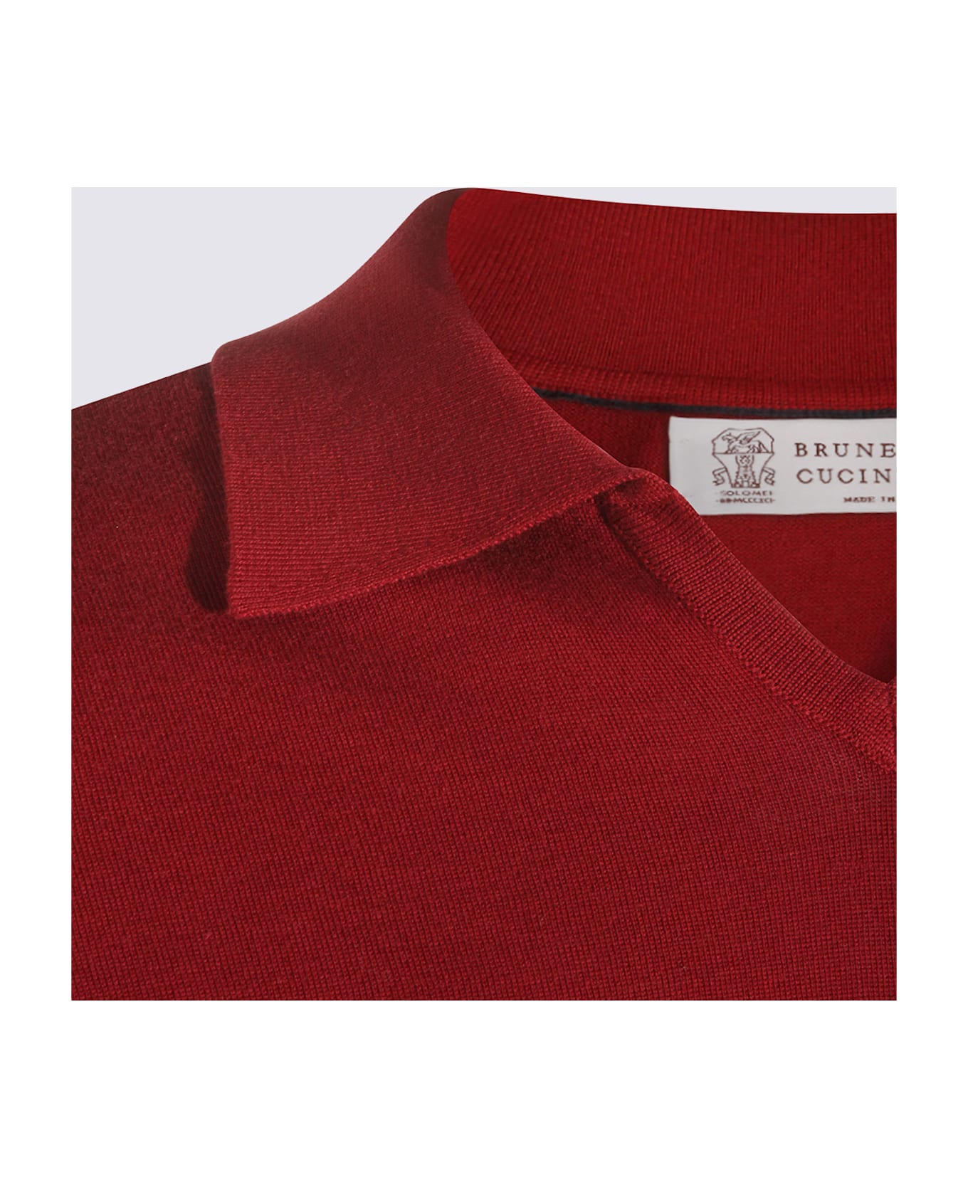 Brunello Cucinelli Cherry Cotton Polo Shirt - Red